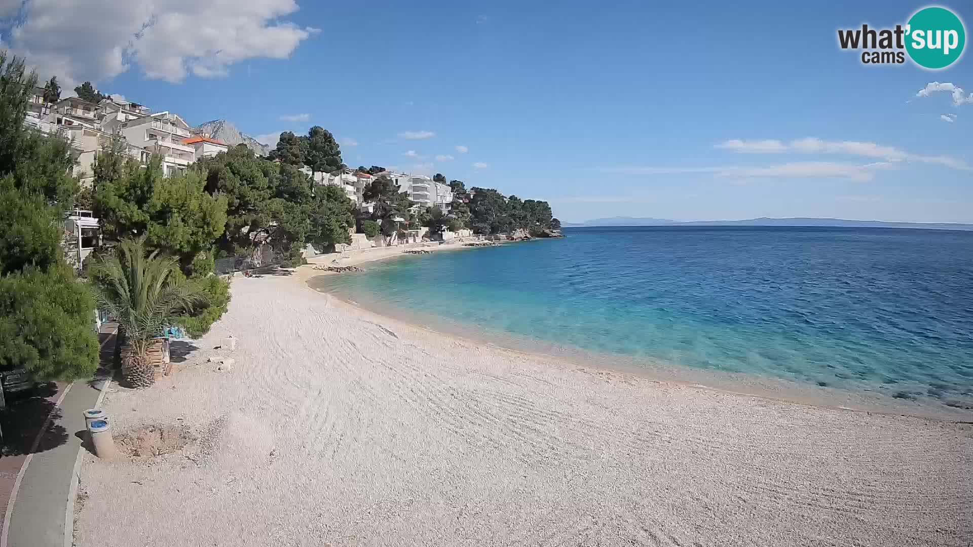 Webcam Plage Lučica Brela – Vue en direct sur la côte adriatique