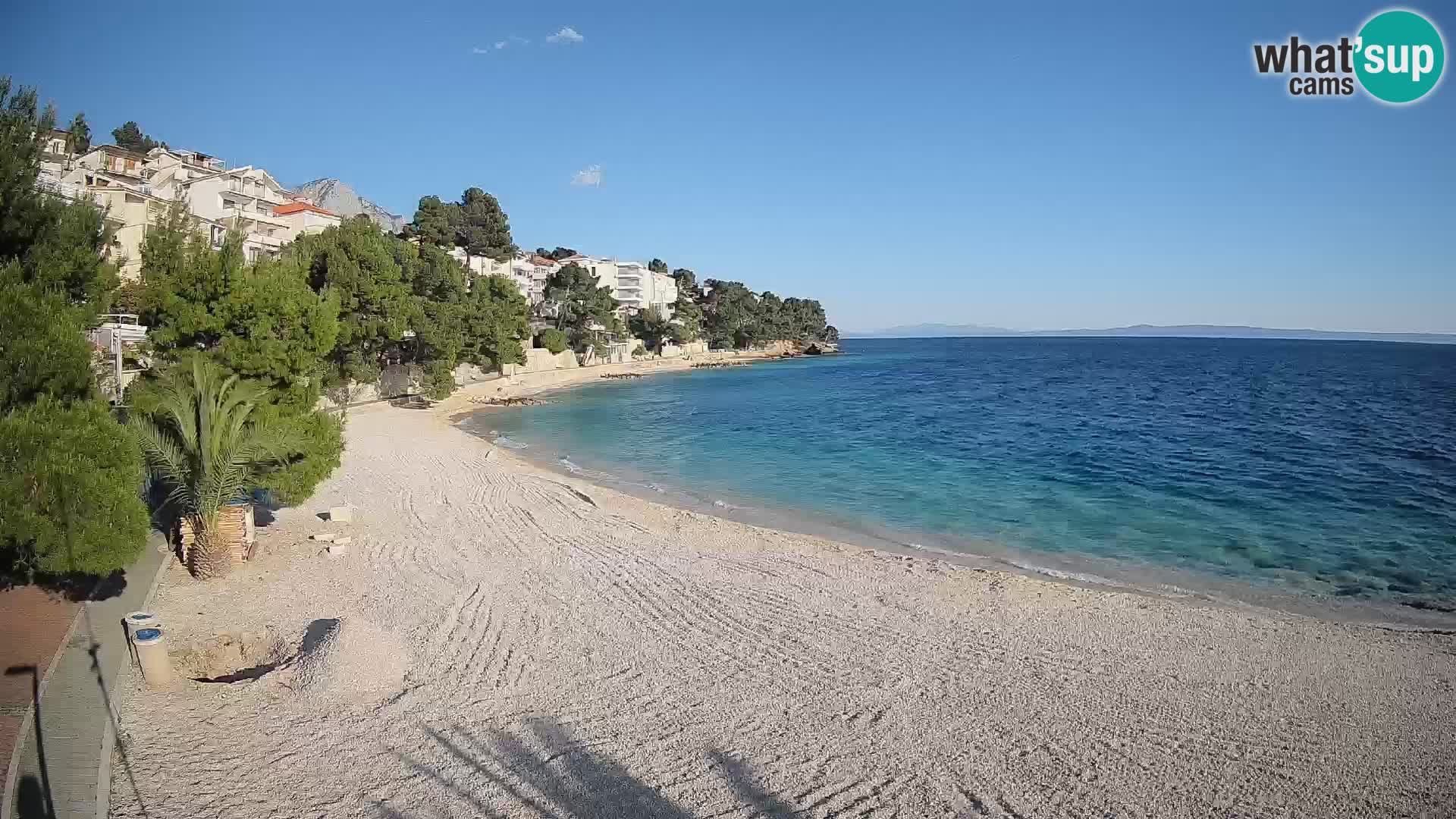 Webcam Lučica Strand Beach Brela – Liveblick von der Adriaküste