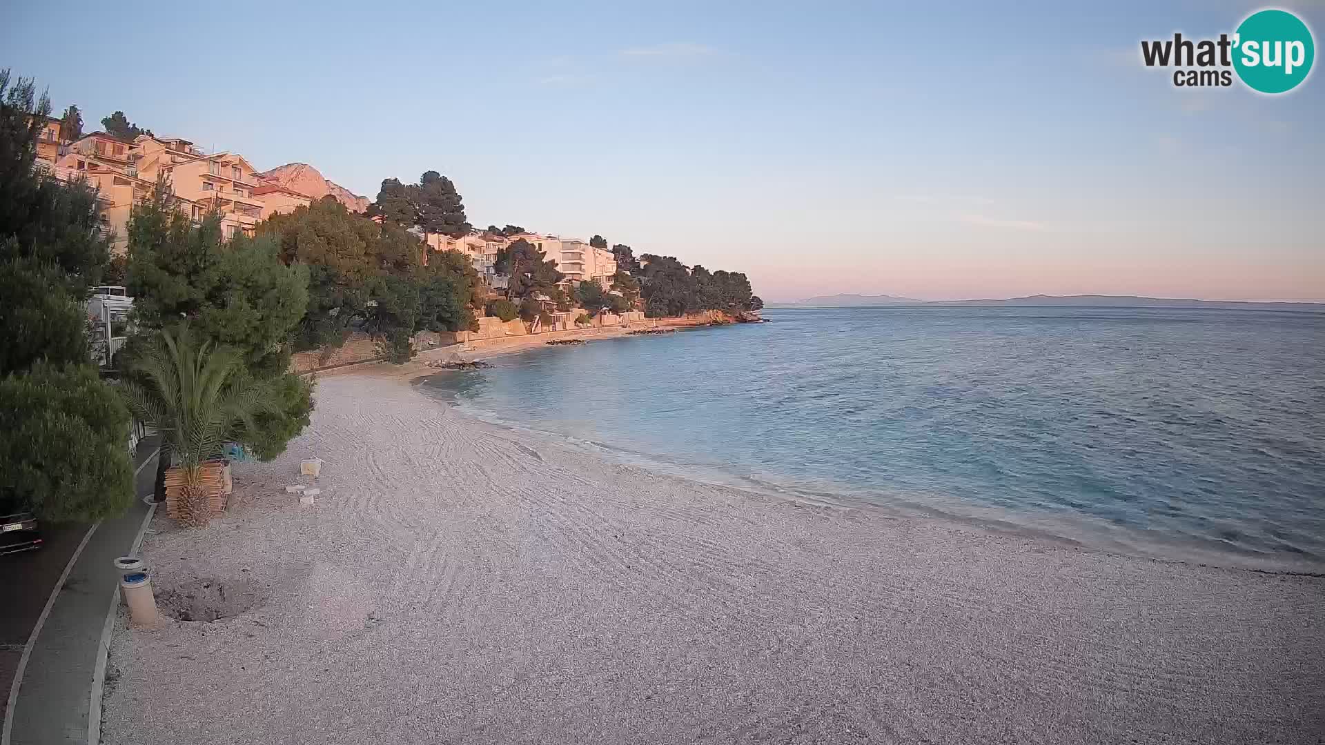 Webcam Plage Lučica Brela – Vue en direct sur la côte adriatique