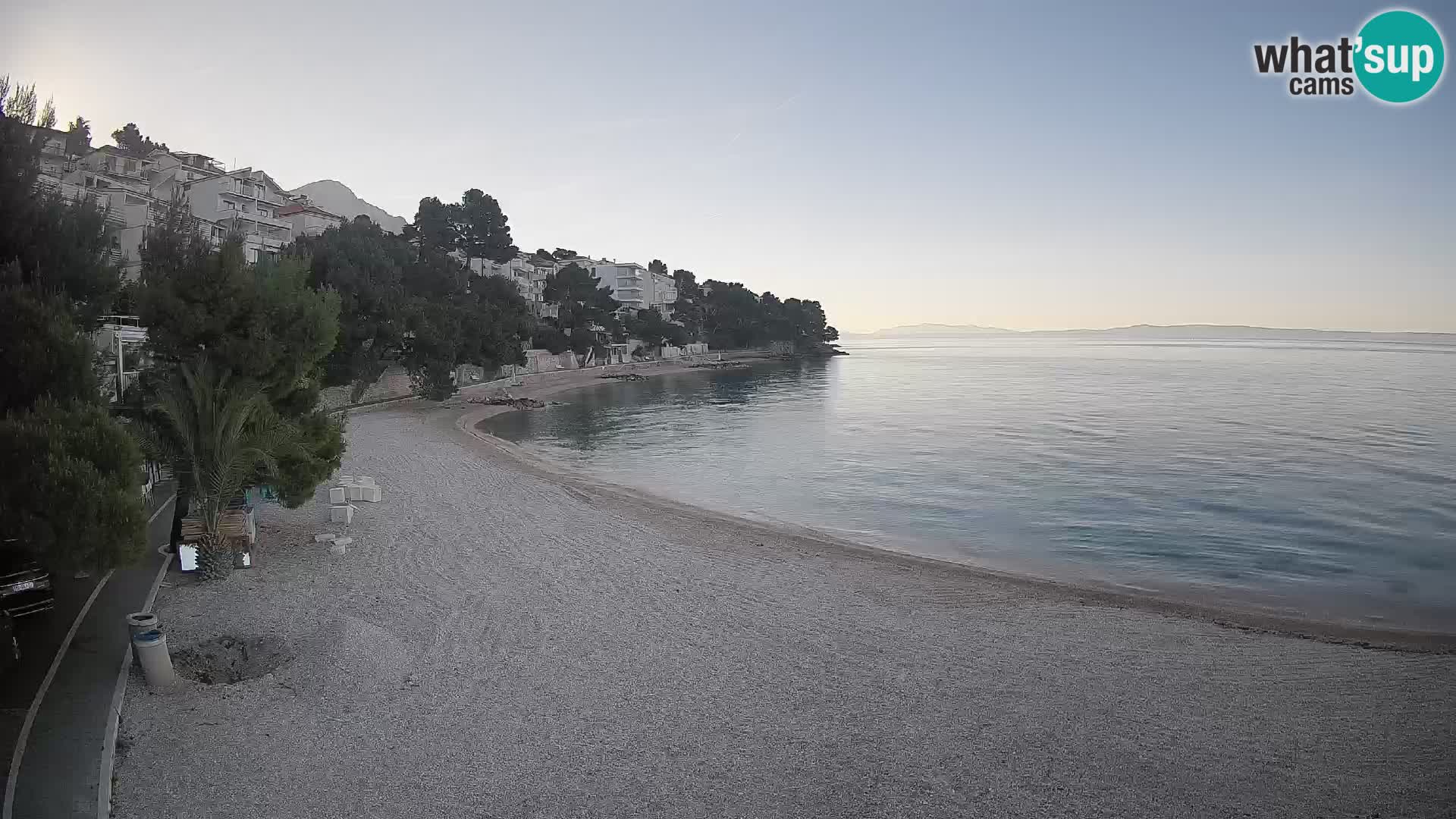 Webcam Plage Lučica Brela – Vue en direct sur la côte adriatique