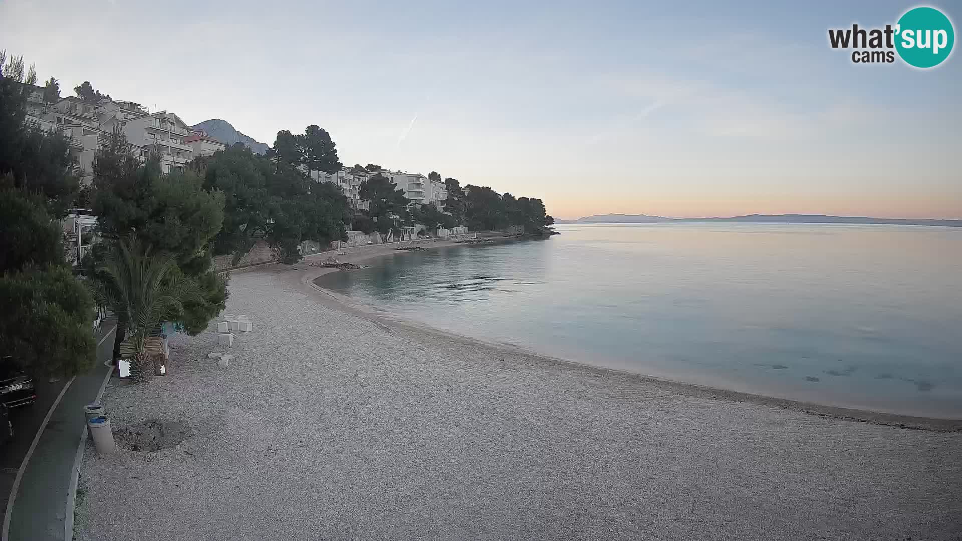 Webcam Plage Lučica Brela – Vue en direct sur la côte adriatique