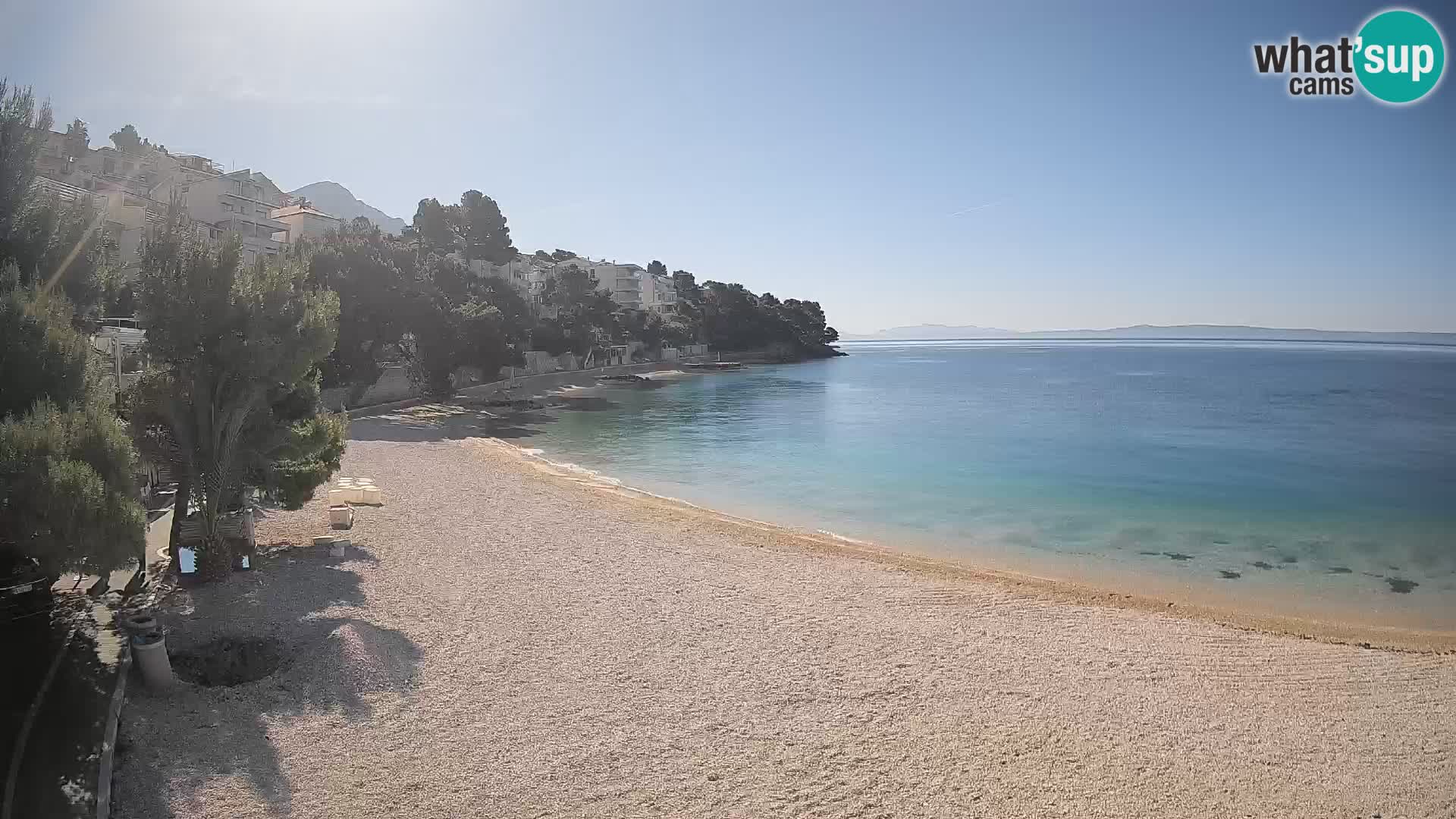 Webcam Lučica Strand Beach Brela – Liveblick von der Adriaküste