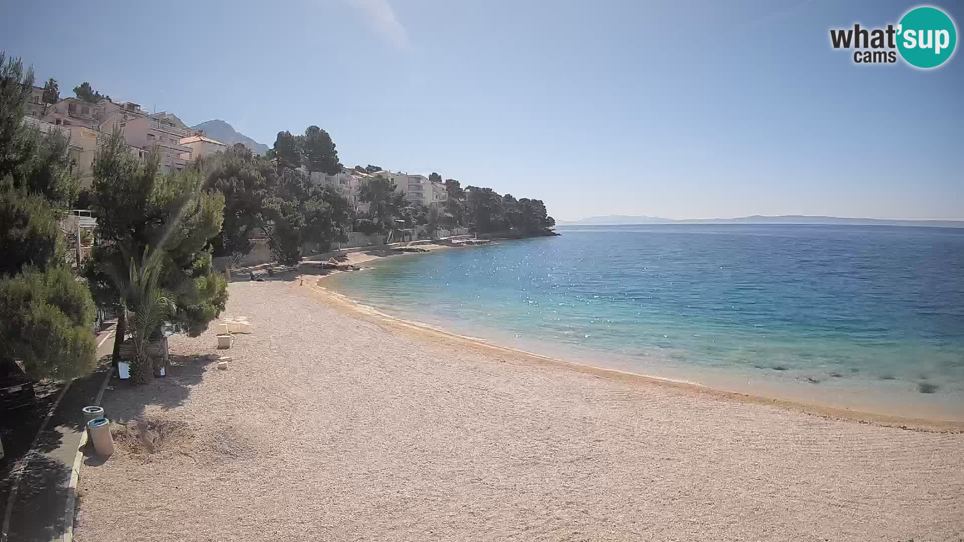 Webcam Plage Lučica Brela – Vue en direct sur la côte adriatique