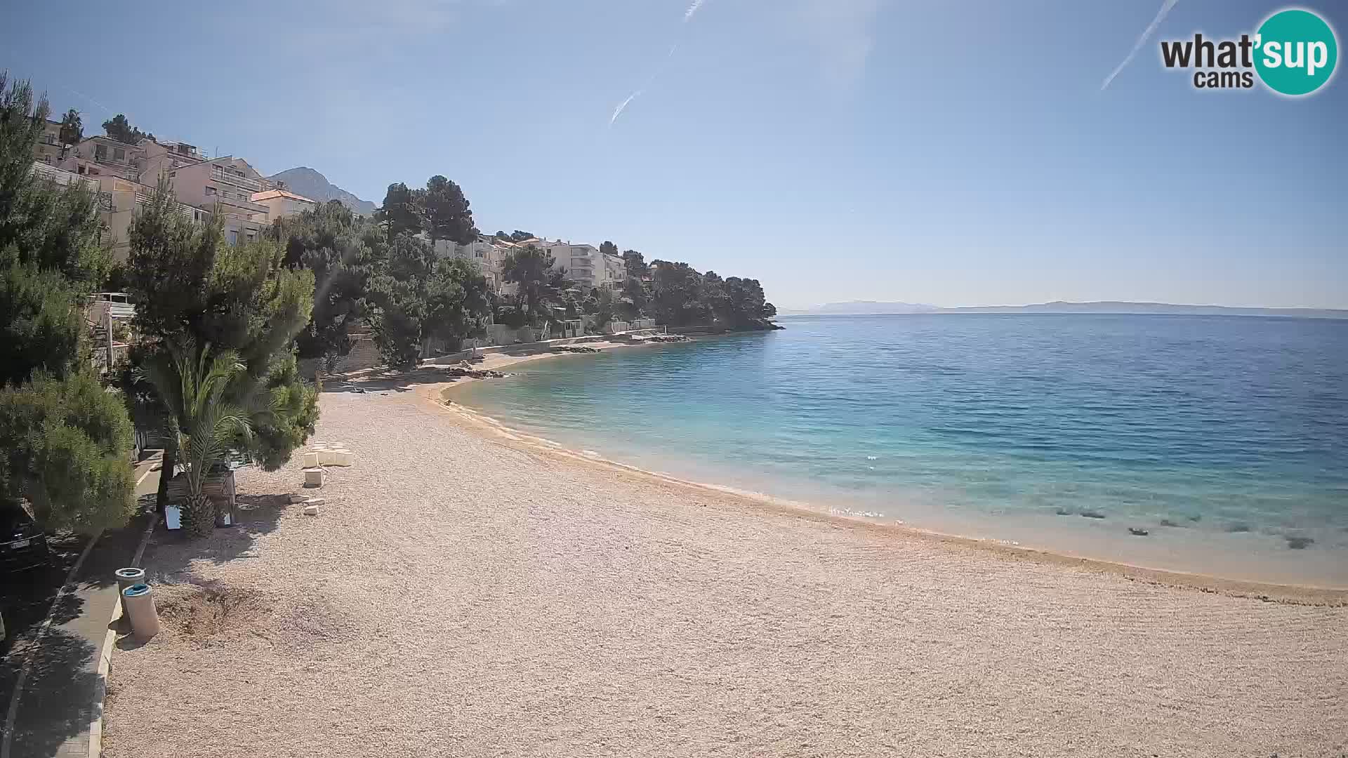 Webcam Lučica Strand Beach Brela – Liveblick von der Adriaküste