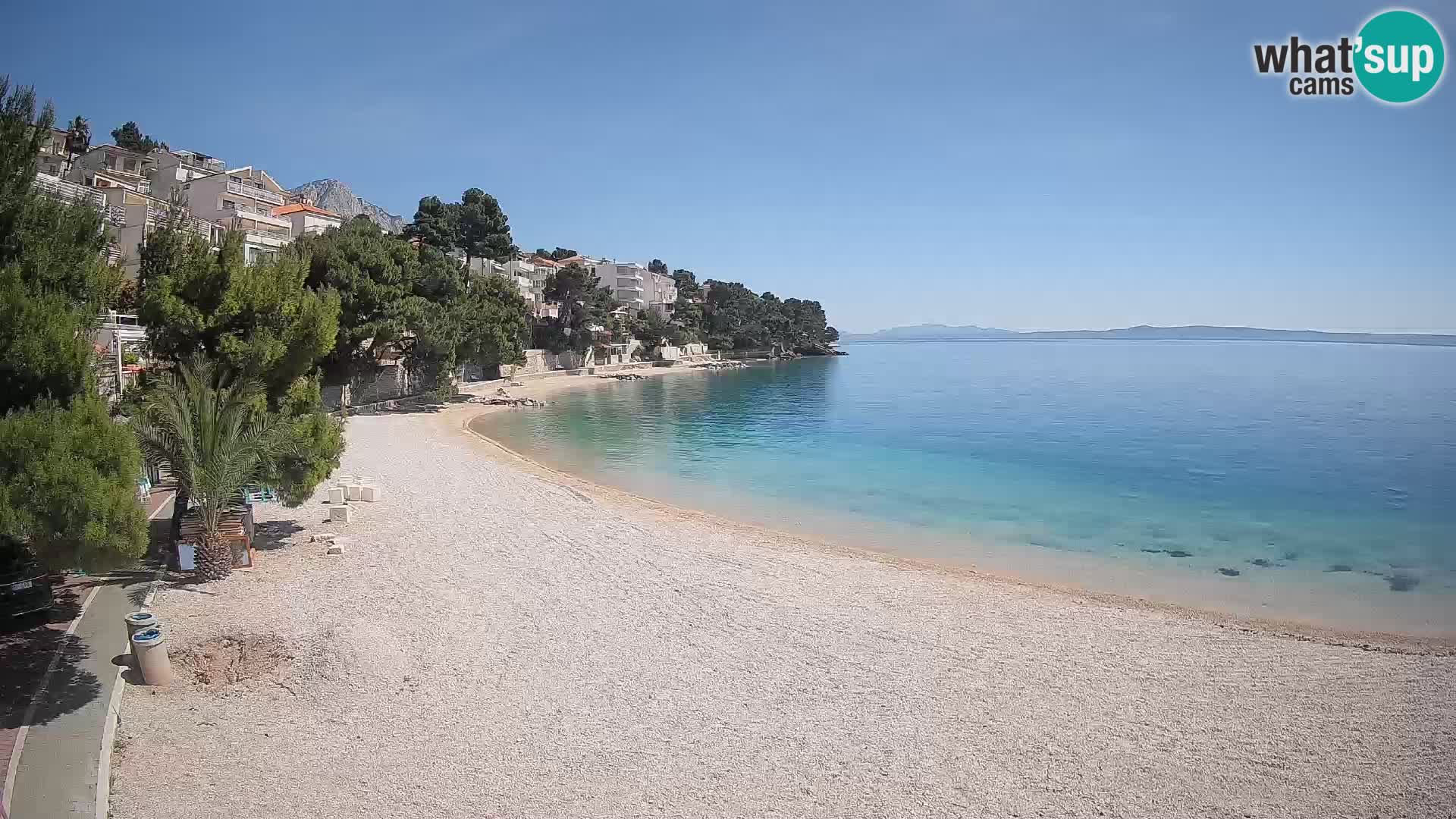 Webcam Lučica Strand Beach Brela – Liveblick von der Adriaküste