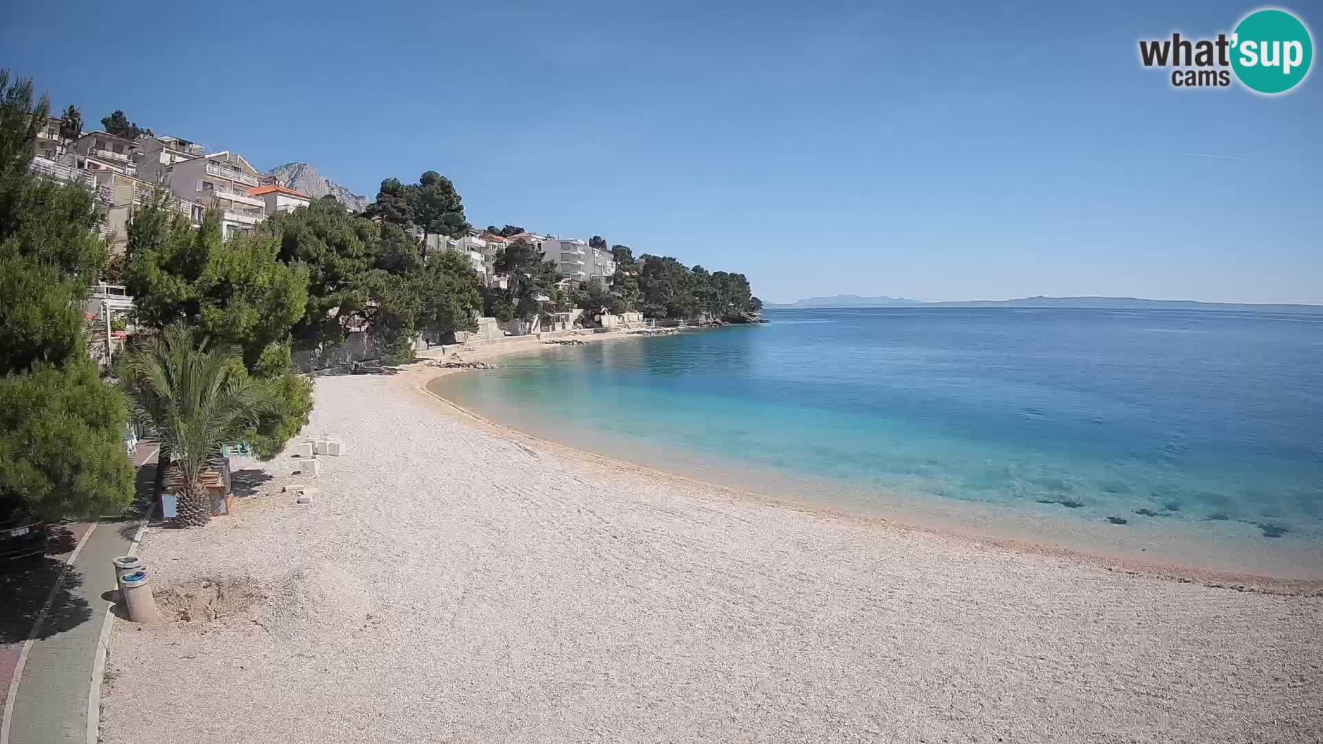 Webcam Lučica Strand Beach Brela – Liveblick von der Adriaküste