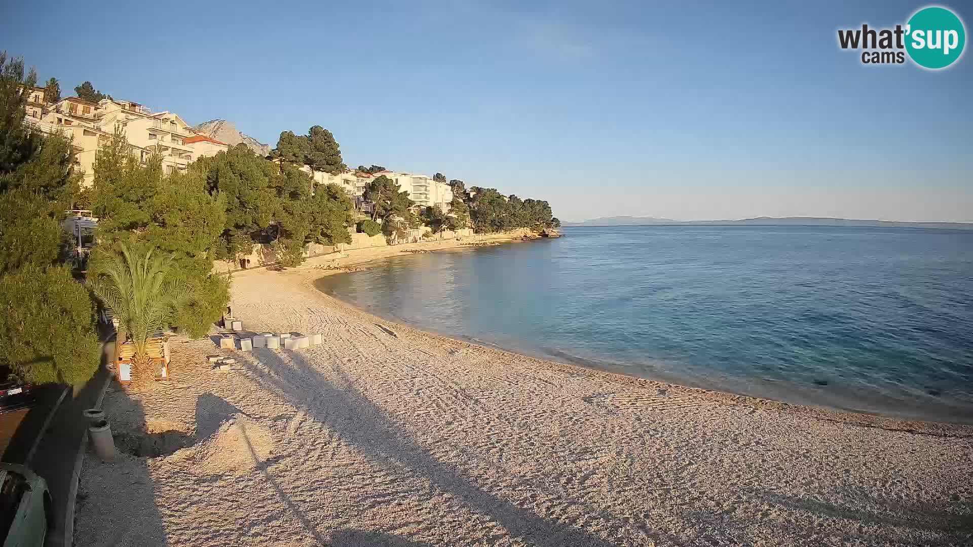 Webcam Spiaggia Lučica Brela – Vista live sulla costa adriatica