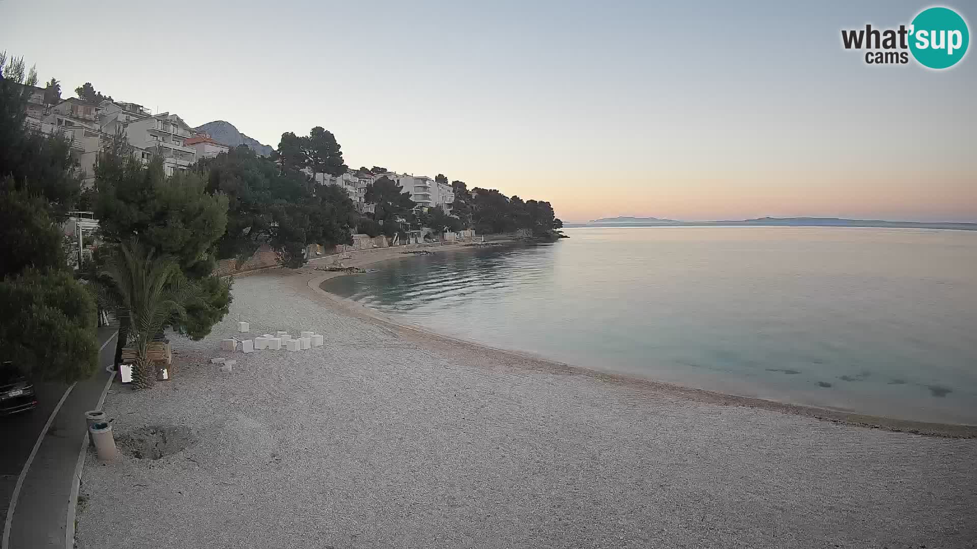 Webcam Playa Lučica Brela – Vista en directo de la costa adriática