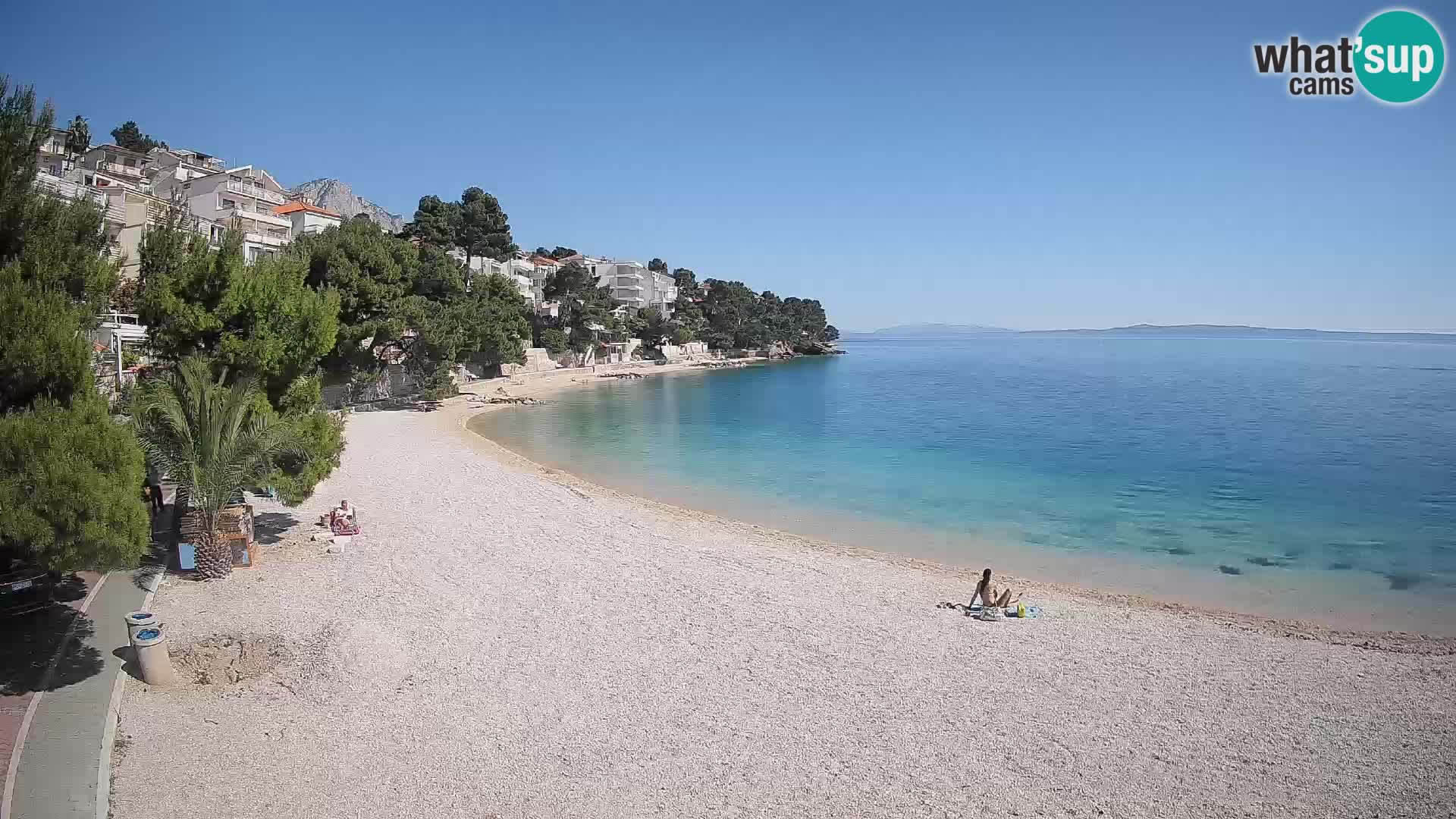 Webcam Plage Lučica Brela – Vue en direct sur la côte adriatique