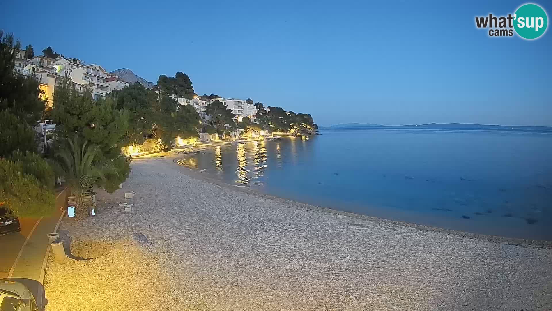 Webcam Lučica Strand Beach Brela – Liveblick von der Adriaküste