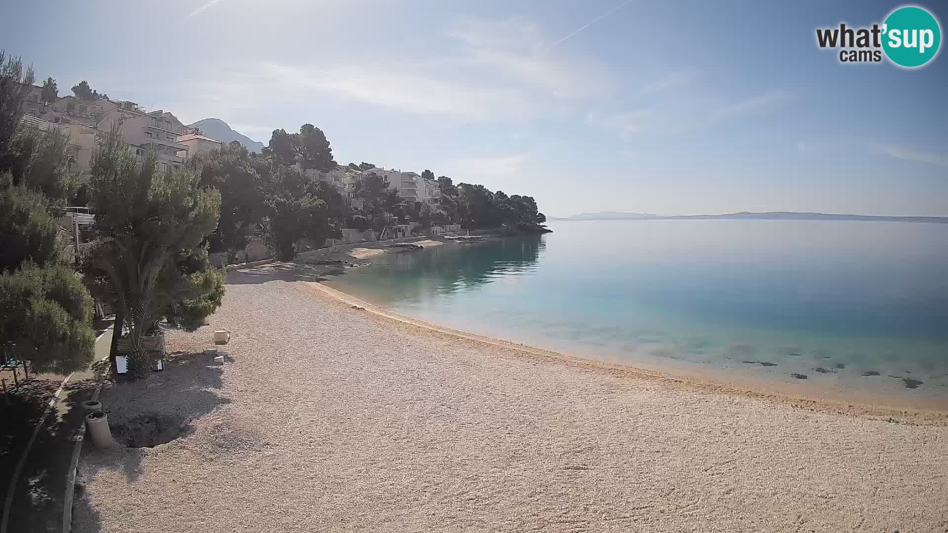 Webcam Lučica Strand Beach Brela – Liveblick von der Adriaküste