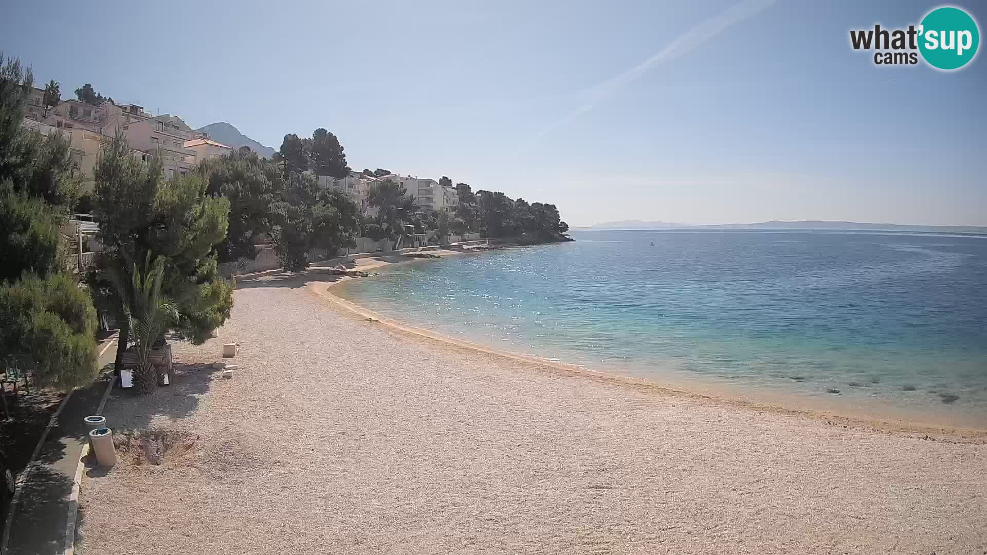 Webcam Plage Lučica Brela – Vue en direct sur la côte adriatique