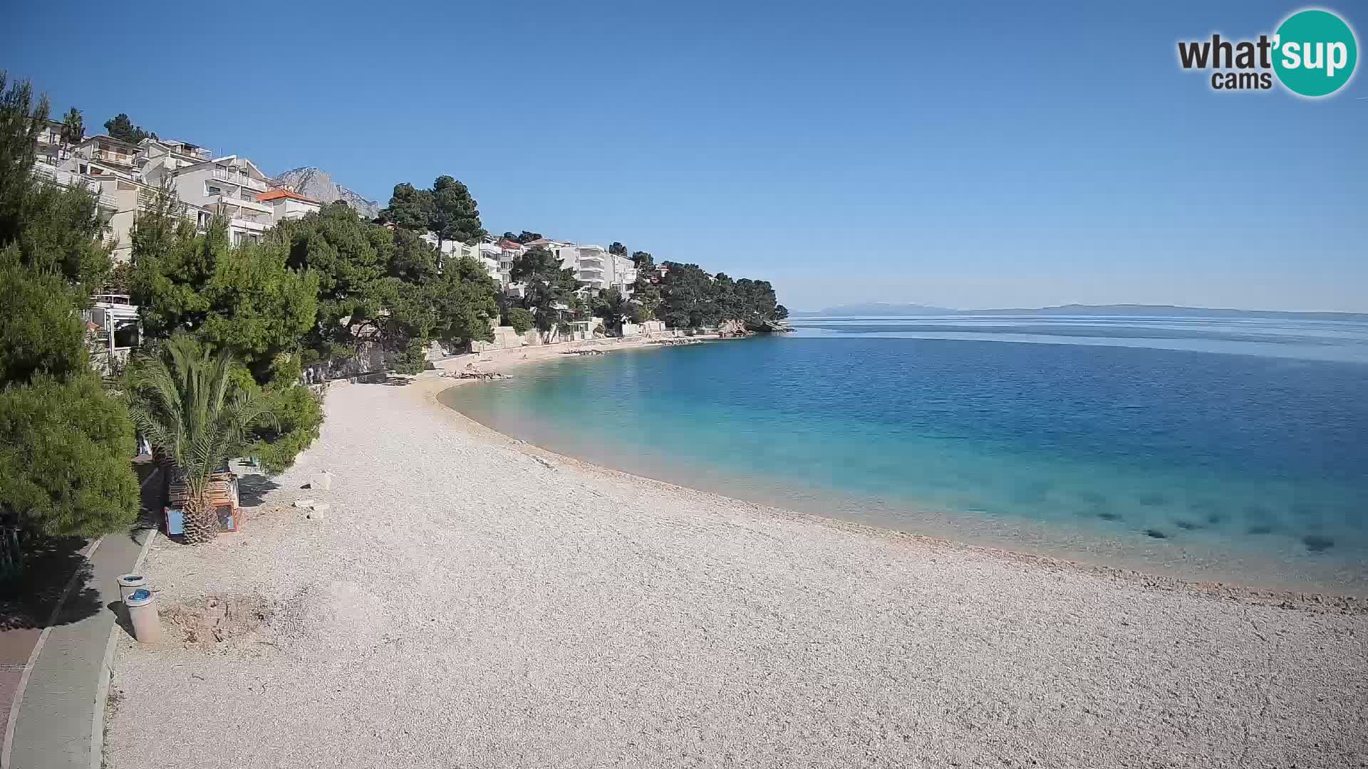 Webcam Plage Lučica Brela – Vue en direct sur la côte adriatique