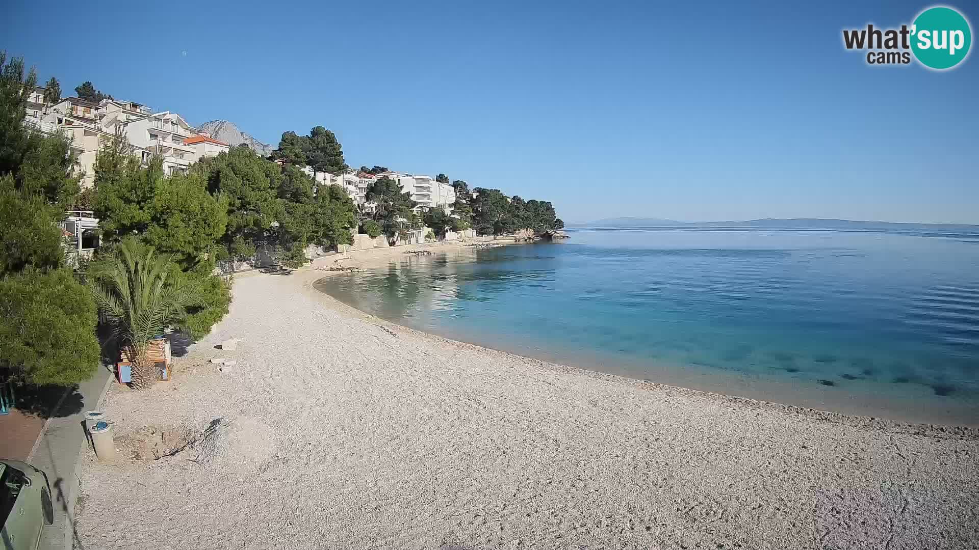 Webcam Lučica Strand Beach Brela – Liveblick von der Adriaküste