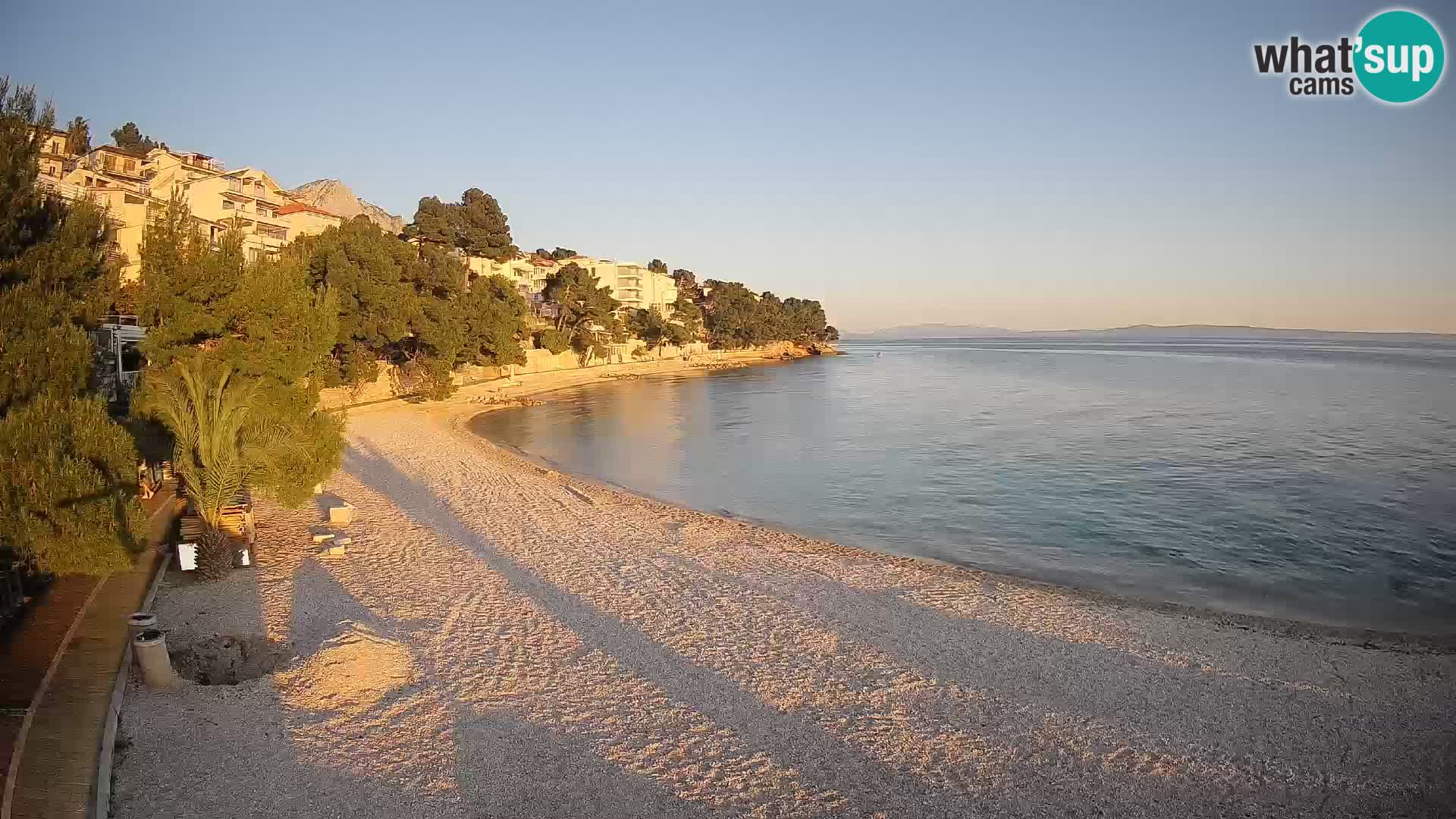 Webcam Lučica Strand Beach Brela – Liveblick von der Adriaküste
