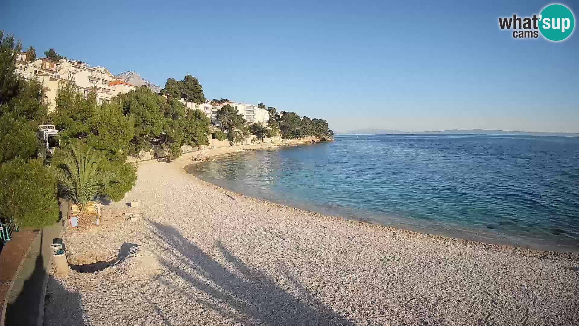 Webcam Lučica Strand Beach Brela – Liveblick von der Adriaküste