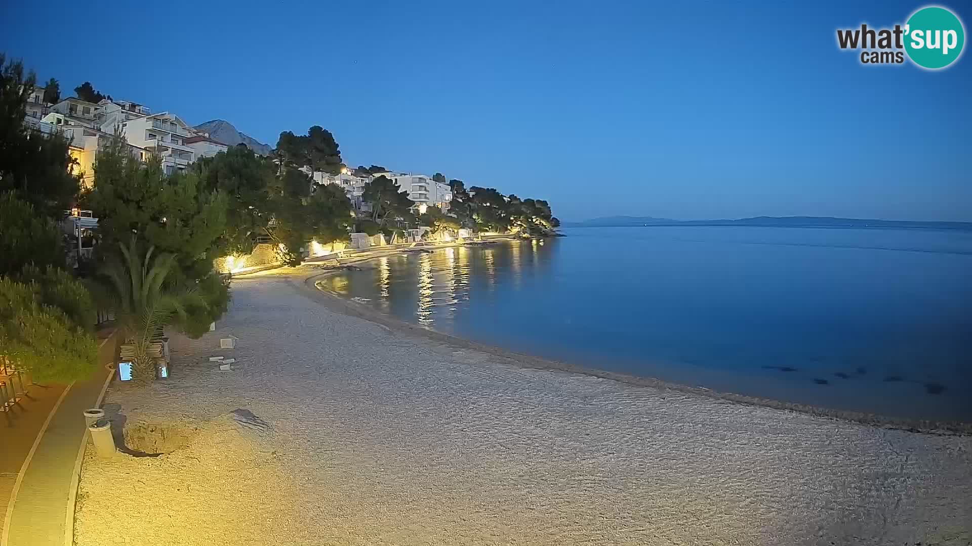 Webcam Lučica Strand Beach Brela – Liveblick von der Adriaküste