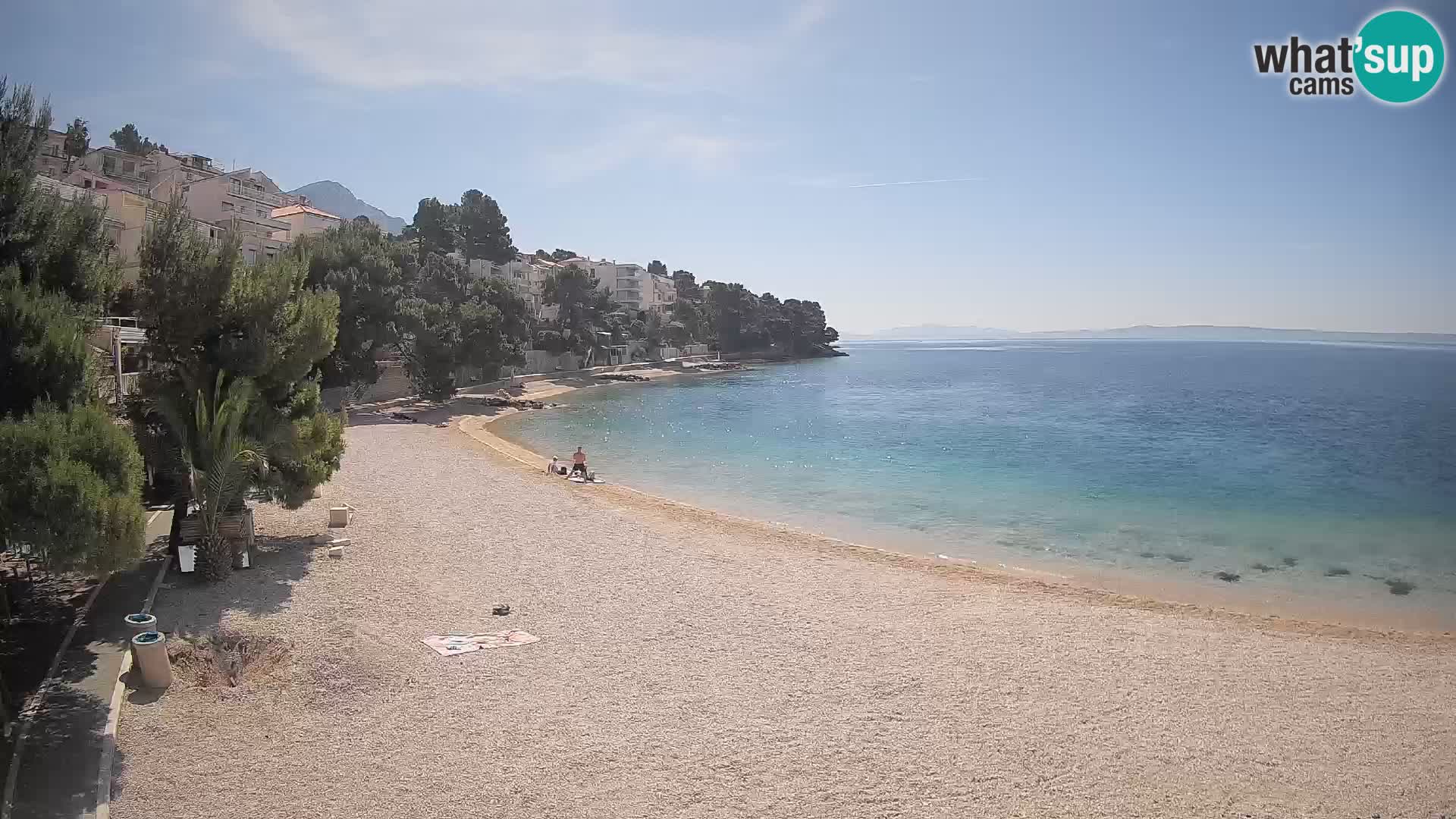 Webcam Lučica Strand Beach Brela – Liveblick von der Adriaküste