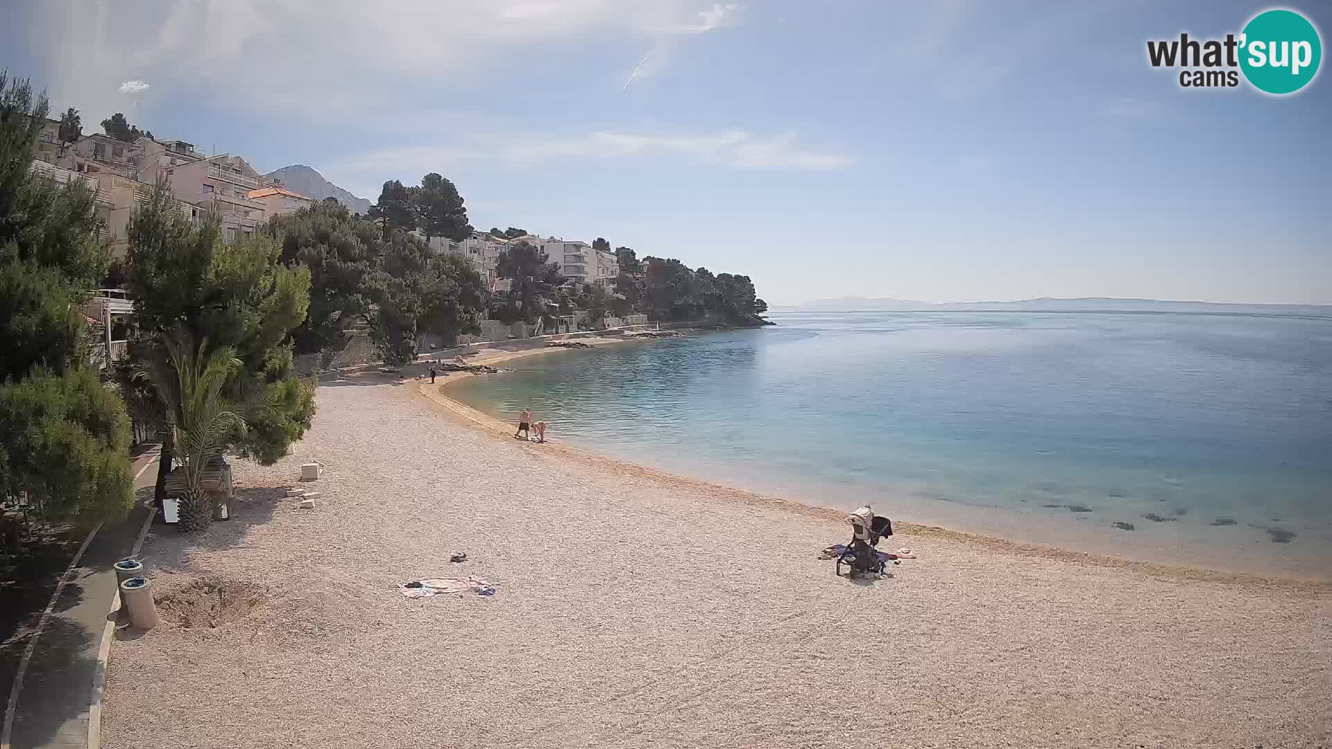 Webcam Lučica Strand Beach Brela – Liveblick von der Adriaküste