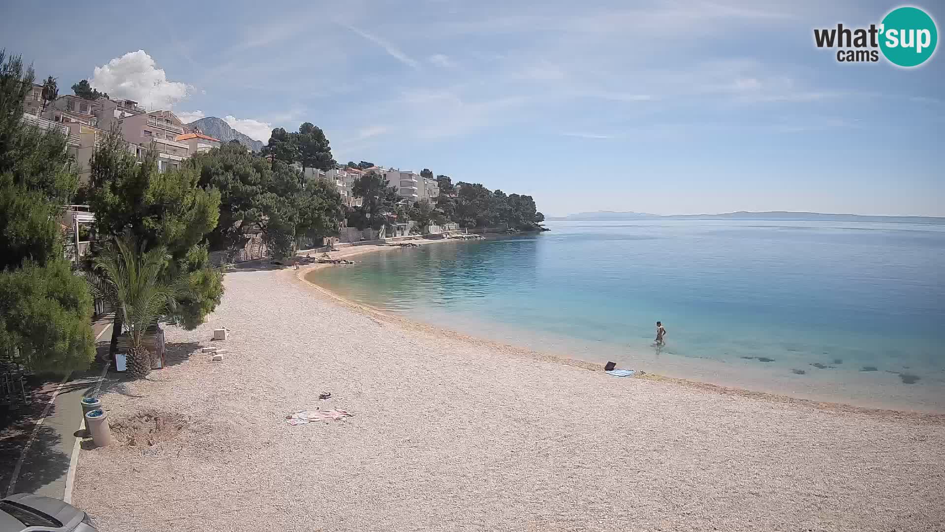 Webcam Lučica Strand Beach Brela – Liveblick von der Adriaküste