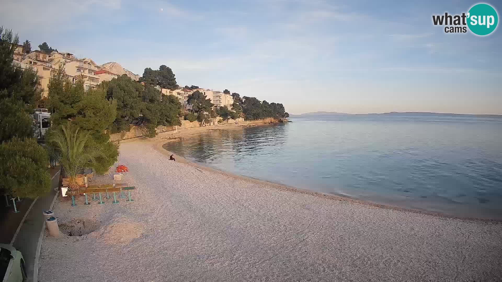 Webcam Plage Lučica Brela – Vue en direct sur la côte adriatique