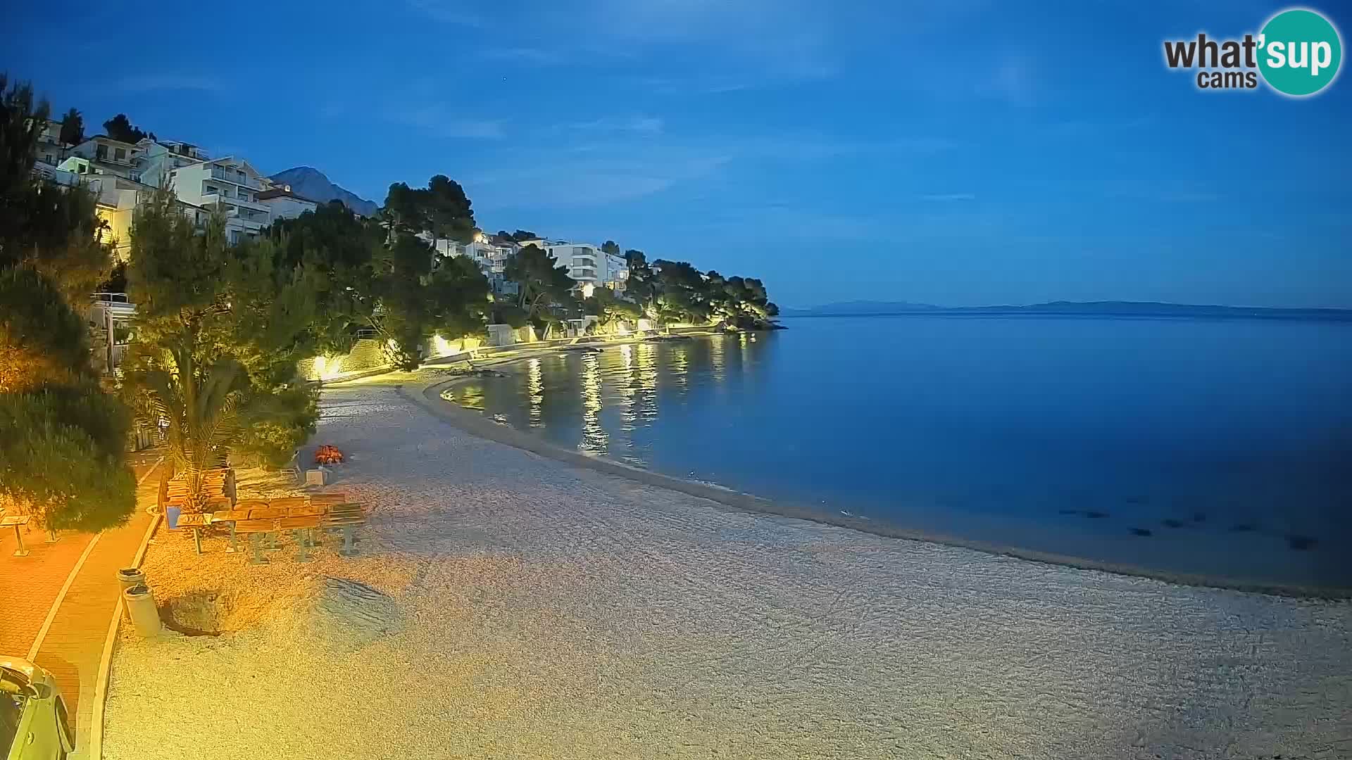 Webcam Lučica Strand Beach Brela – Liveblick von der Adriaküste