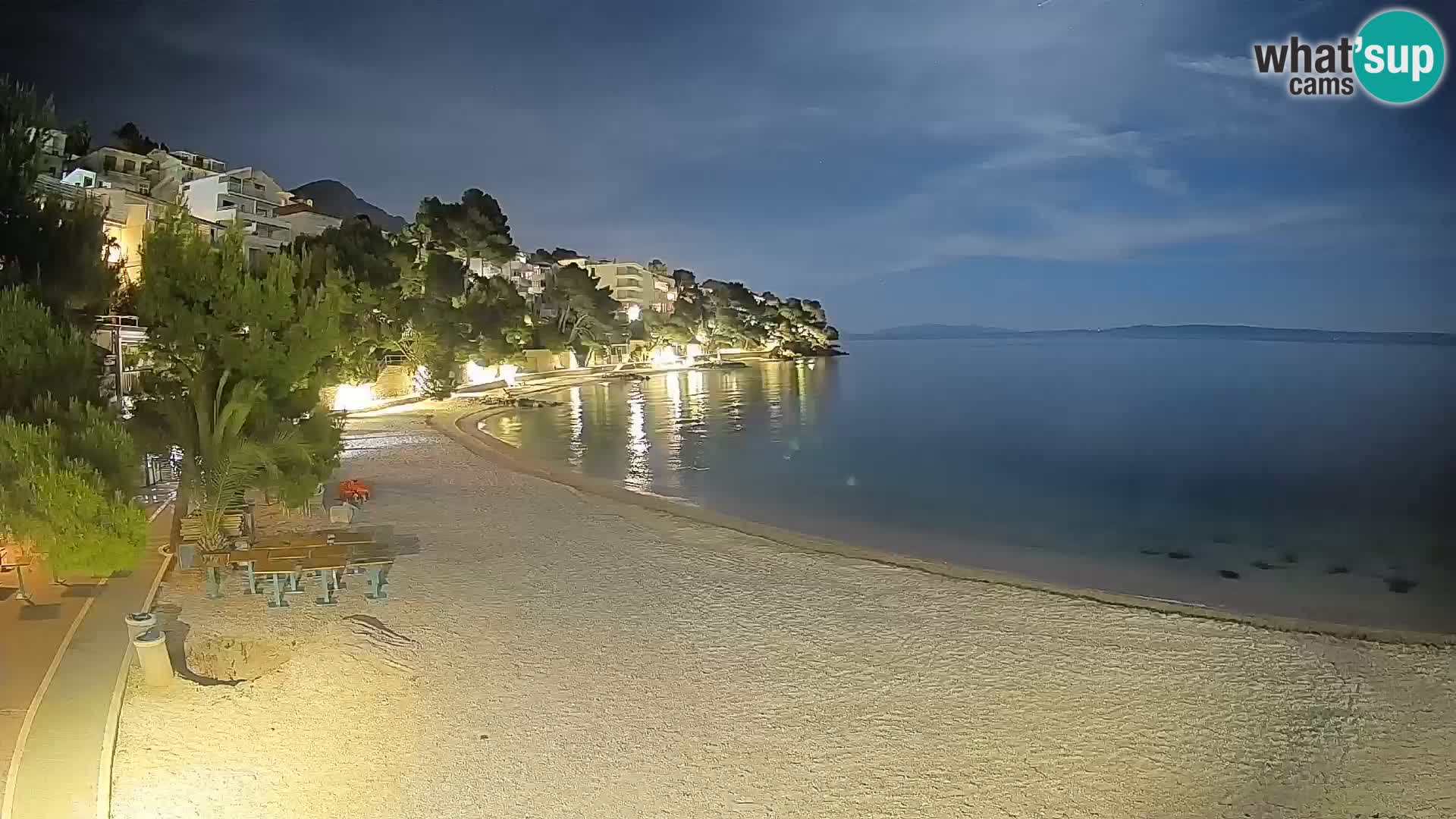 Webcam Lučica Strand Beach Brela – Liveblick von der Adriaküste