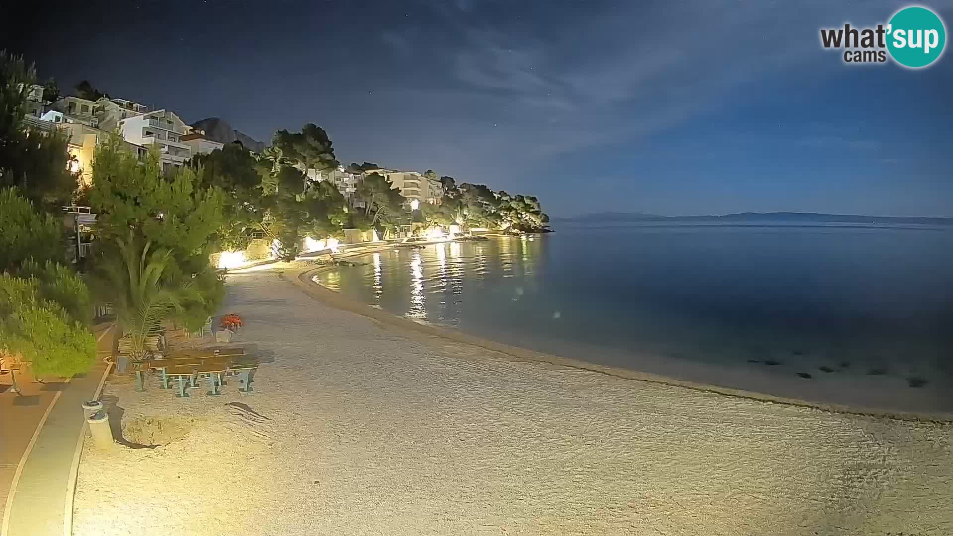 Webcam Spiaggia Lučica Brela – Vista live sulla costa adriatica