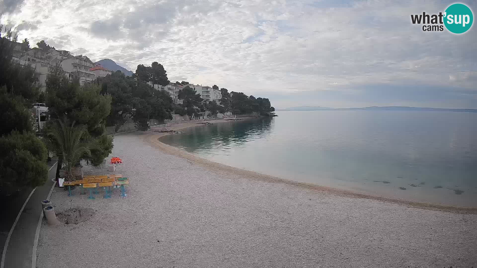 Webcam Spiaggia Lučica Brela – Vista live sulla costa adriatica