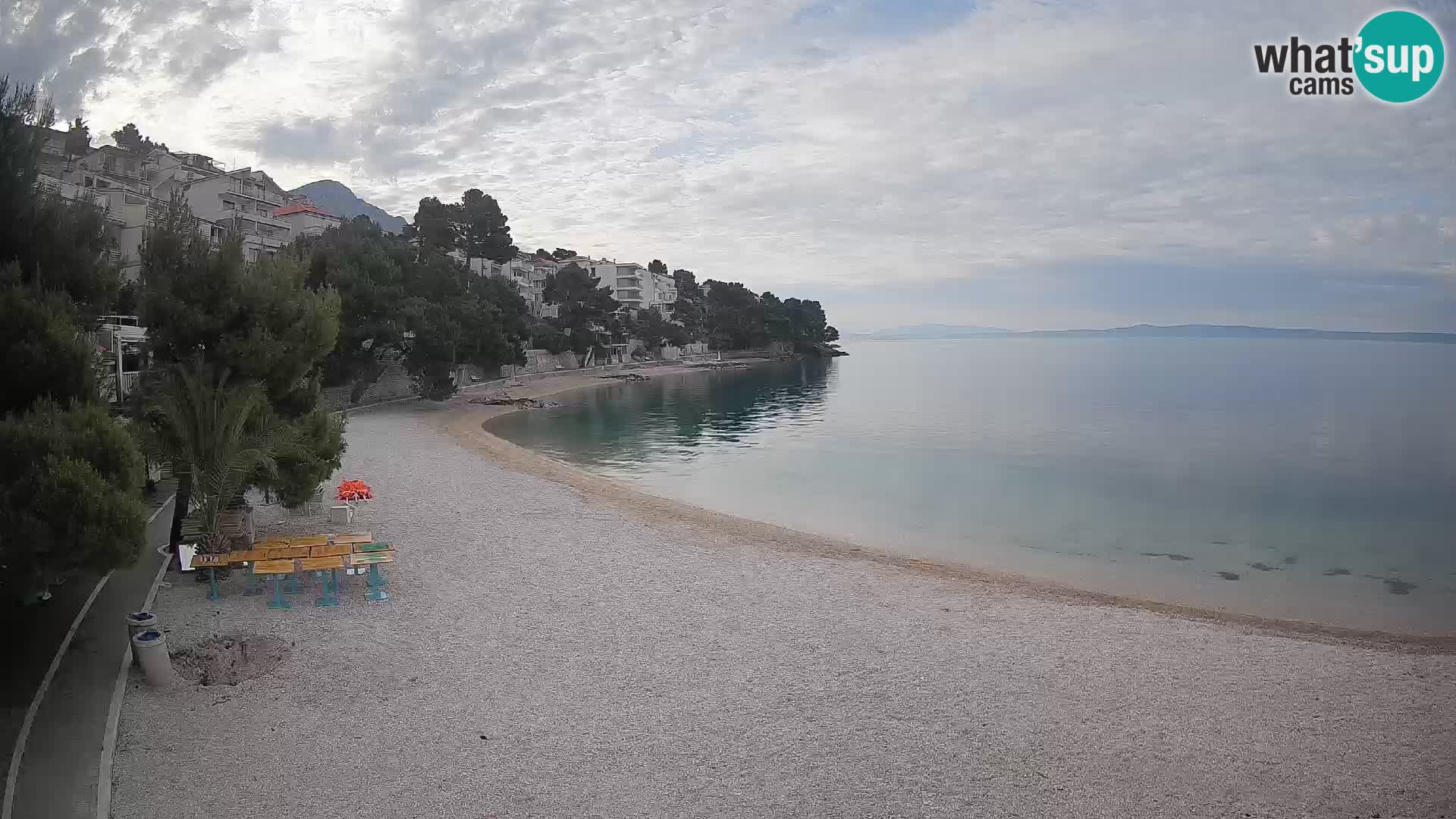 Webcam Spiaggia Lučica Brela – Vista live sulla costa adriatica