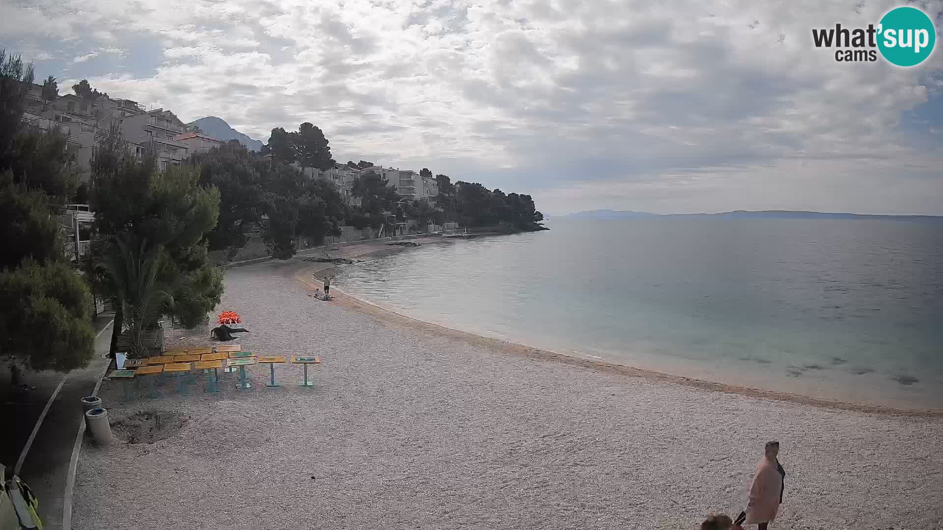 Web kamera Plaža Lučica Brela – Pogled uživo na jadransku obalu