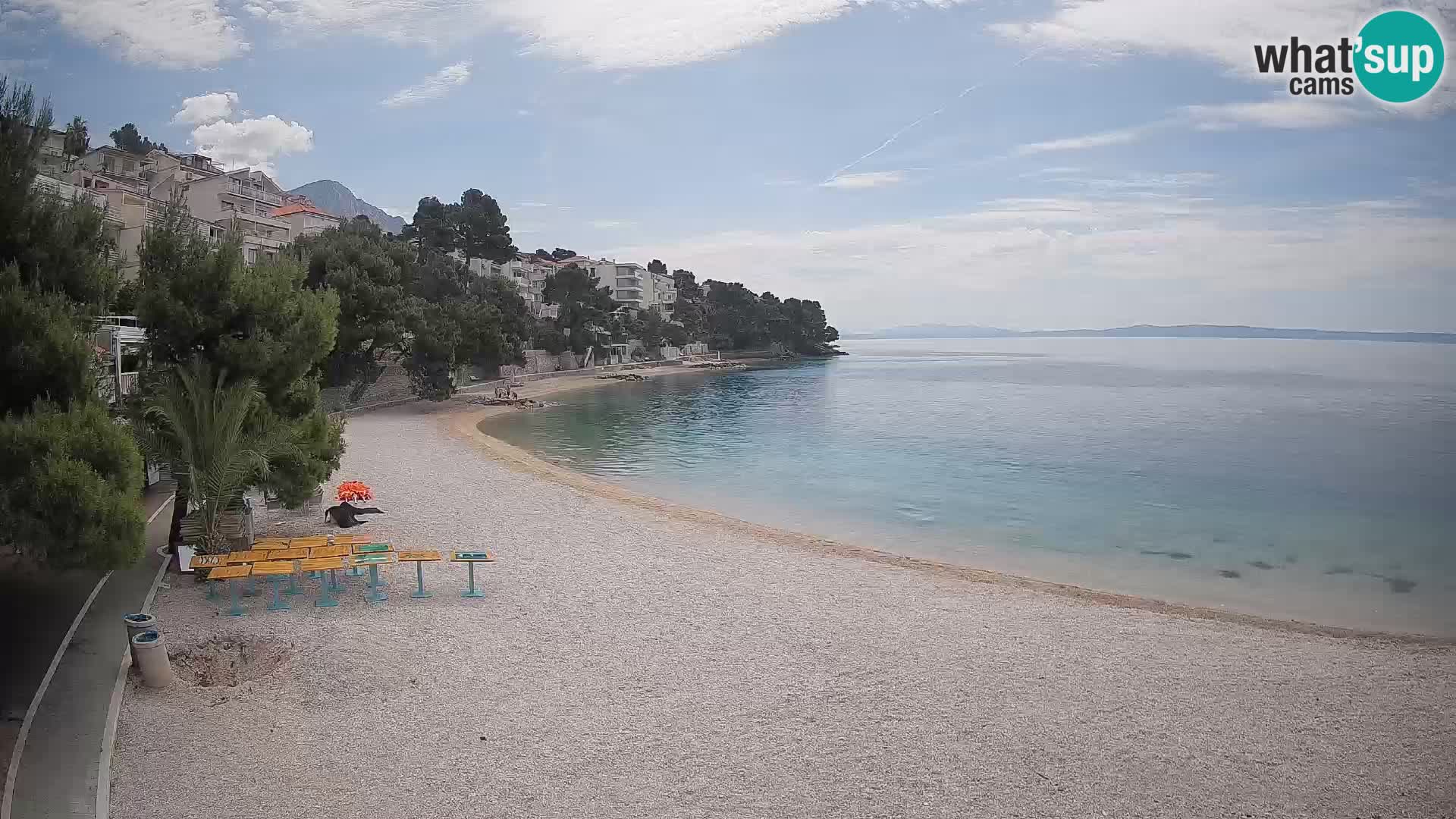 Webcam Spiaggia Lučica Brela – Vista live sulla costa adriatica