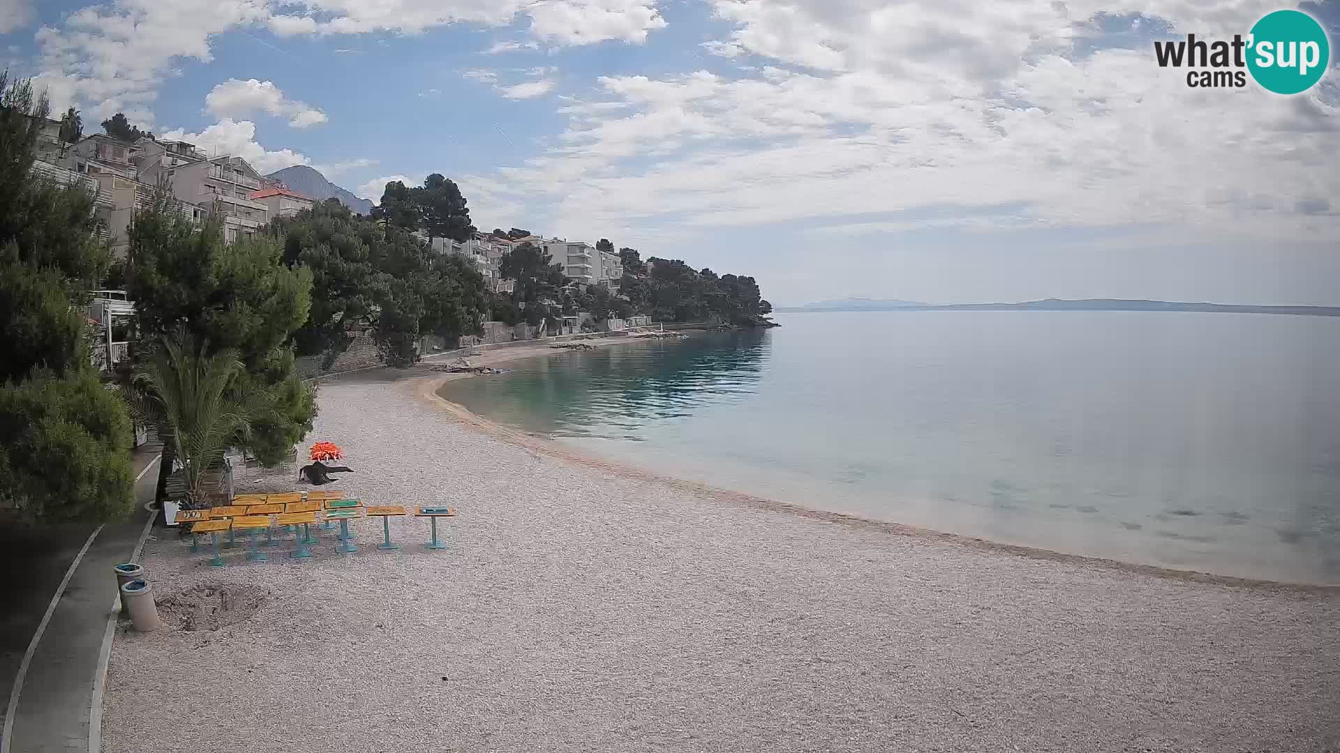 Webcam Spiaggia Lučica Brela – Vista live sulla costa adriatica