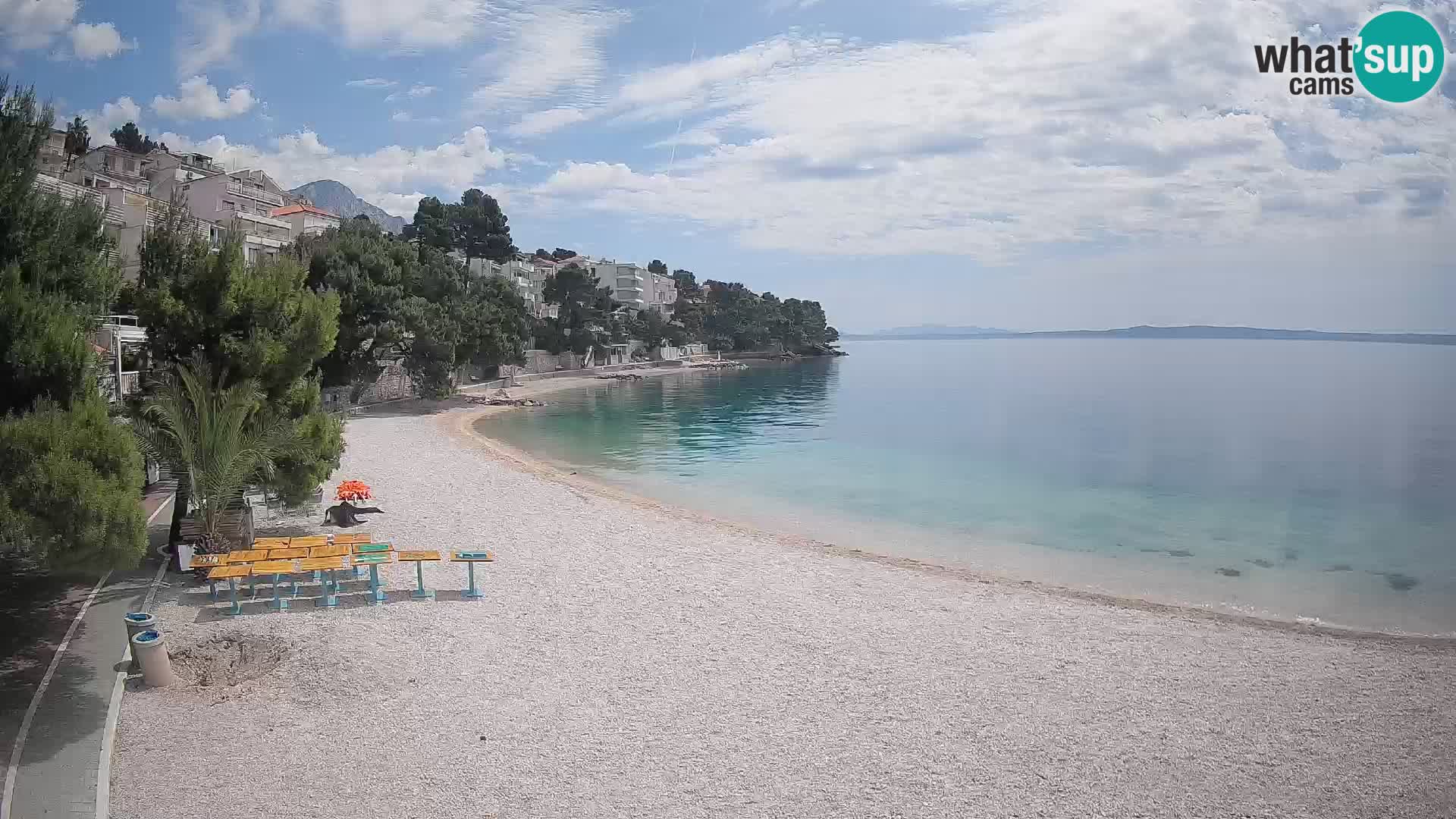 Webcam Plage Lučica Brela – Vue en direct sur la côte adriatique