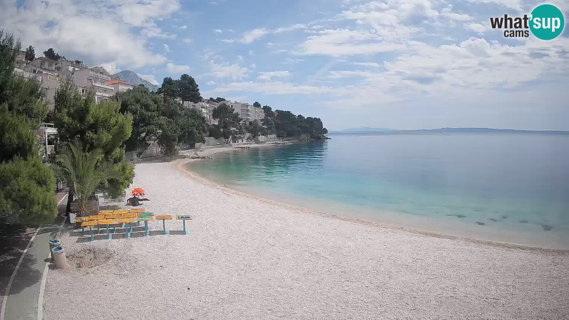 Webcam Playa Lučica Brela – Vista en directo de la costa adriática