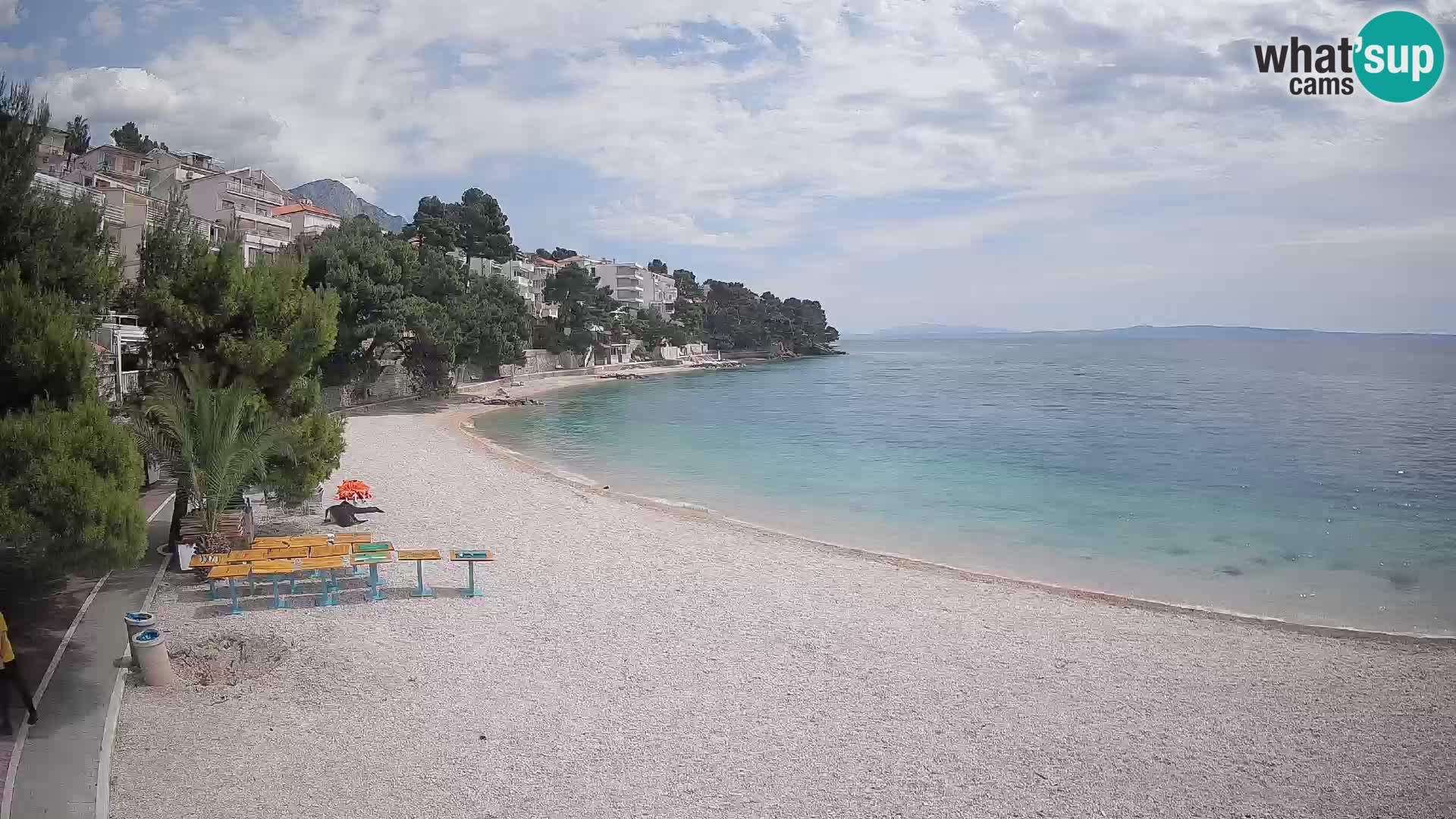 Webcam Lučica Strand Beach Brela – Liveblick von der Adriaküste