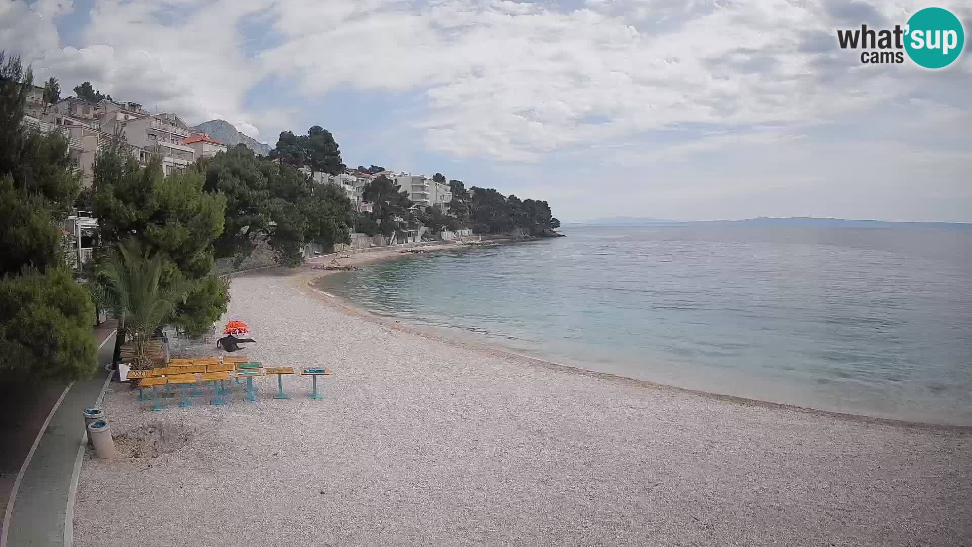 Webcam Plage Lučica Brela – Vue en direct sur la côte adriatique