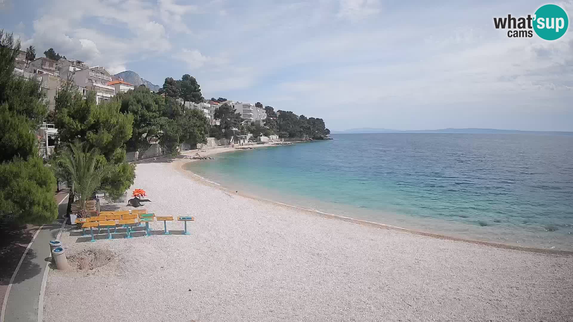 Webcam Plage Lučica Brela – Vue en direct sur la côte adriatique