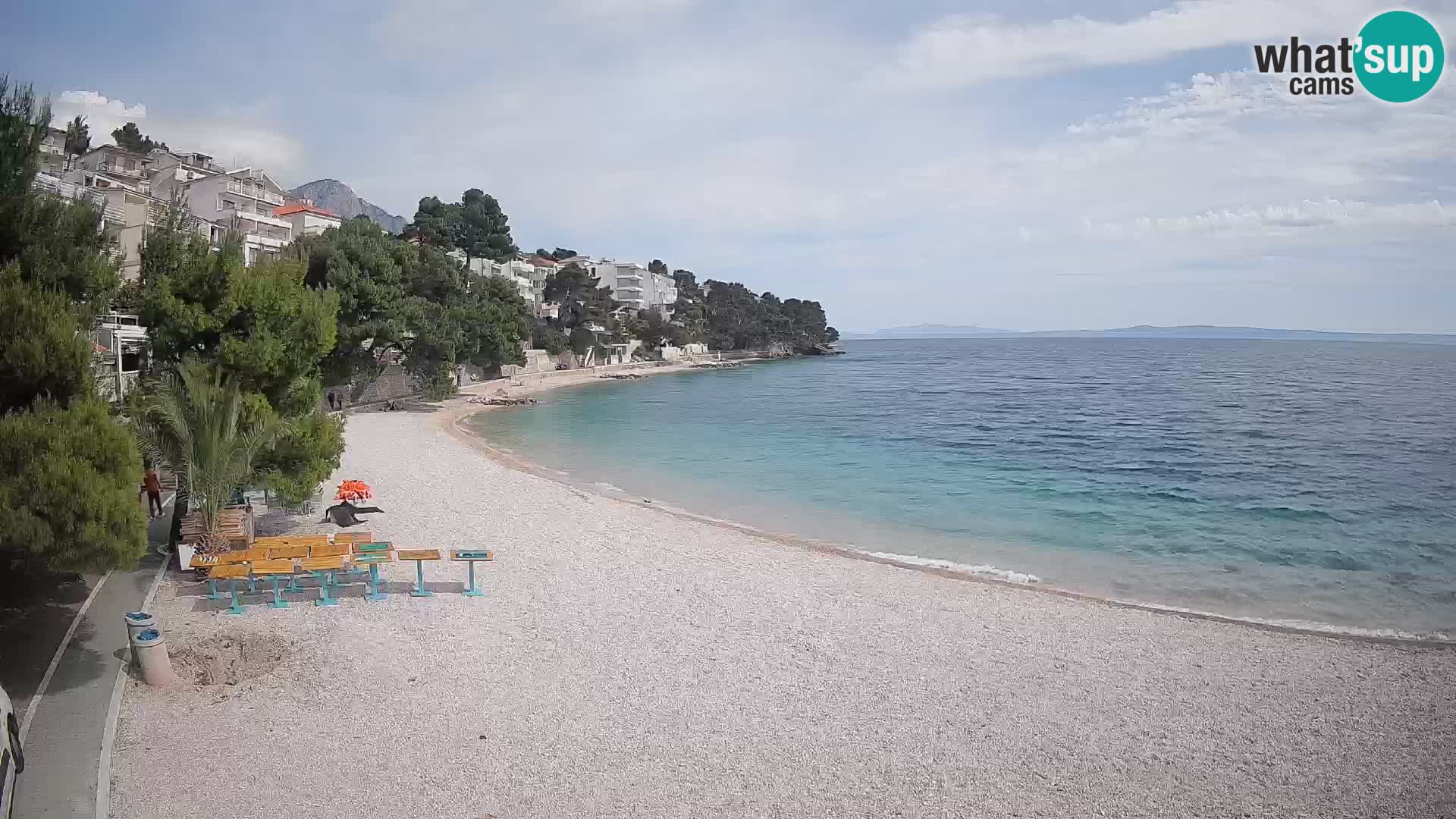 Webcam Spiaggia Lučica Brela – Vista live sulla costa adriatica