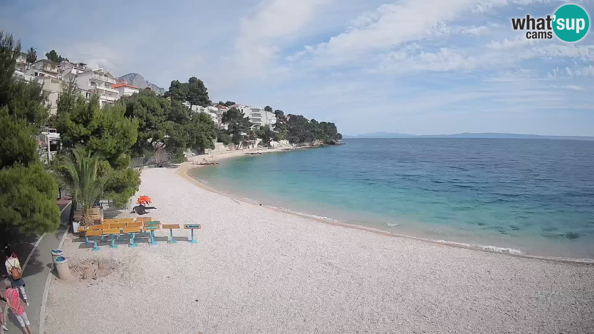 Spletna kamera Plaža Lučica Brela – Pogled v živo na Jadransko obalo