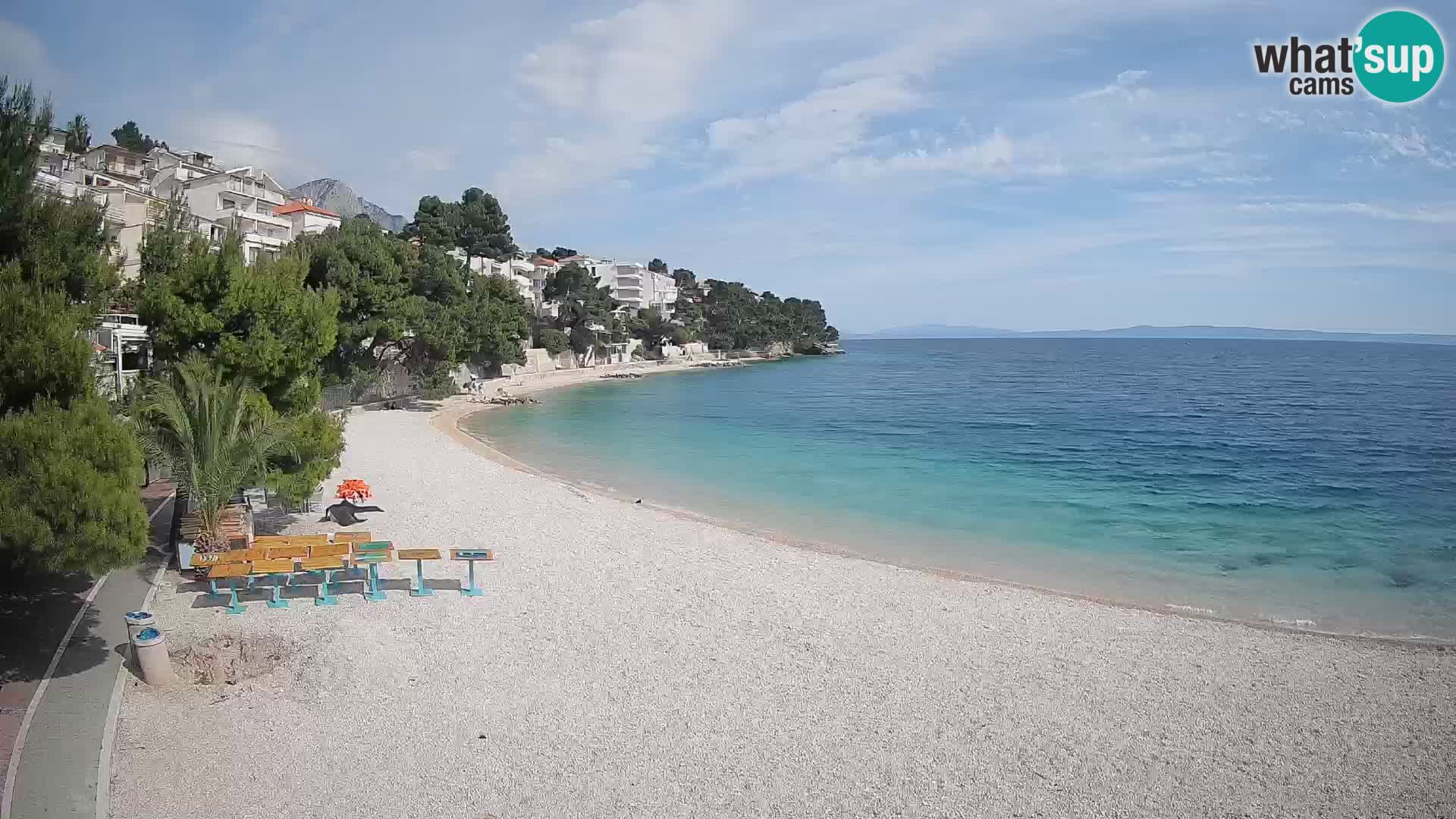 Webcam Plage Lučica Brela – Vue en direct sur la côte adriatique