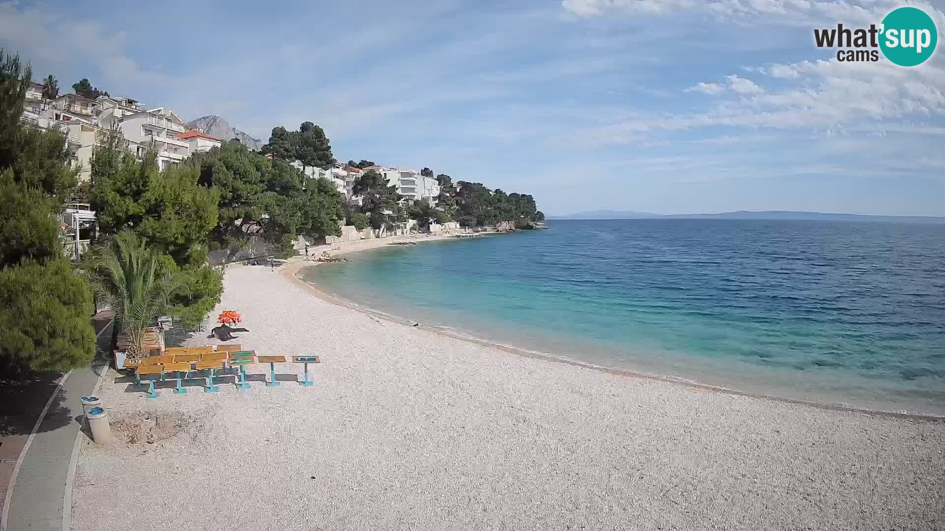 Webcam Playa Lučica Brela – Vista en directo de la costa adriática