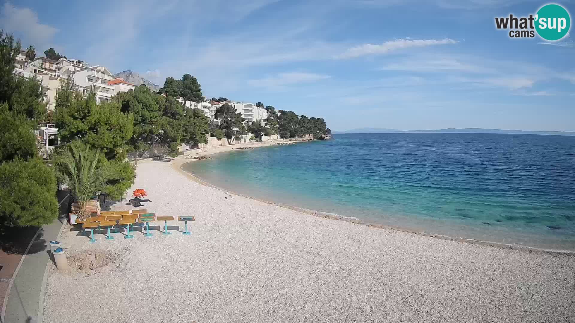 Webcam Spiaggia Lučica Brela – Vista live sulla costa adriatica