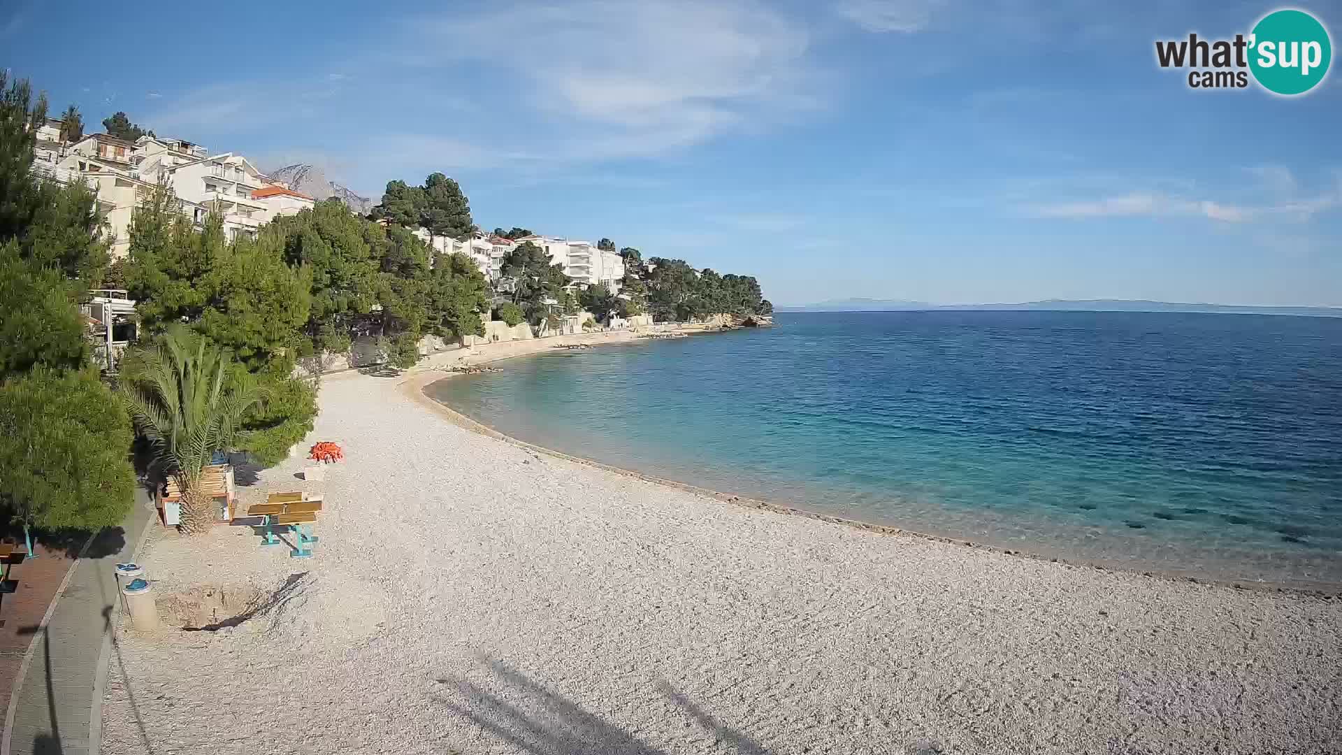 Webcam Playa Lučica Brela – Vista en directo de la costa adriática