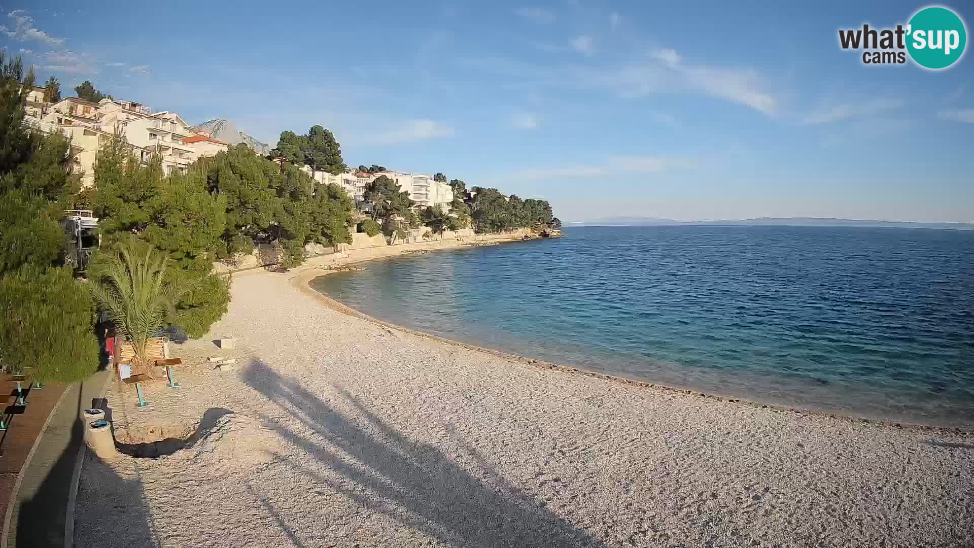 Webcam Lučica Strand Beach Brela – Liveblick von der Adriaküste