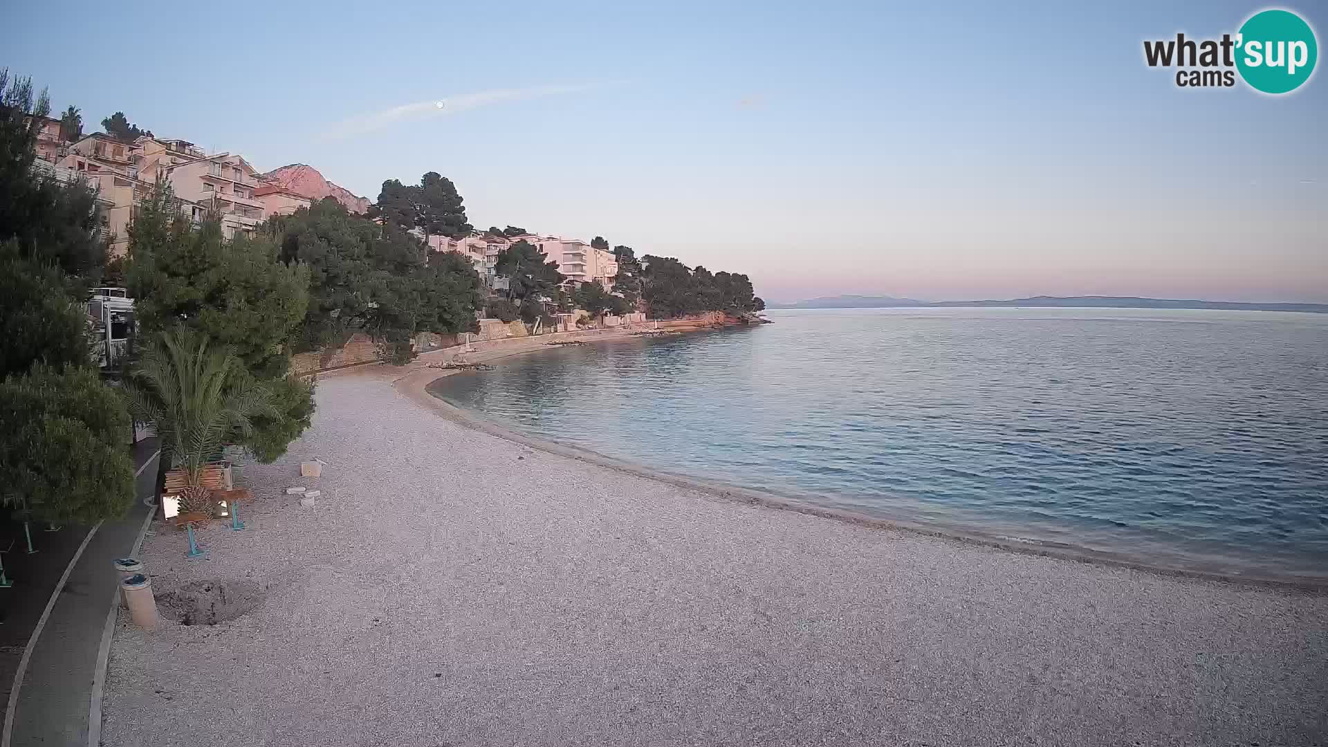 Webcam Lučica Strand Beach Brela – Liveblick von der Adriaküste
