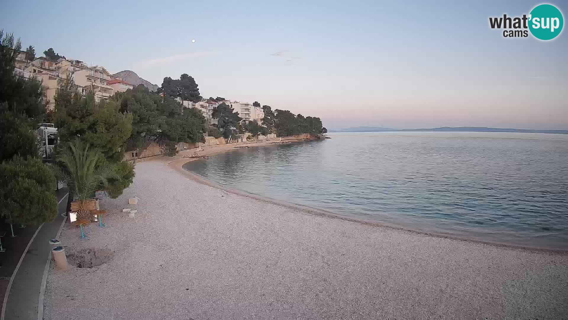 Webcam Lučica Strand Beach Brela – Liveblick von der Adriaküste