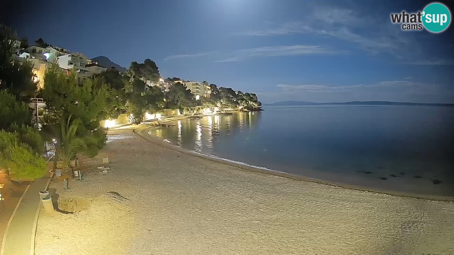Webcam Lučica Strand Beach Brela – Liveblick von der Adriaküste