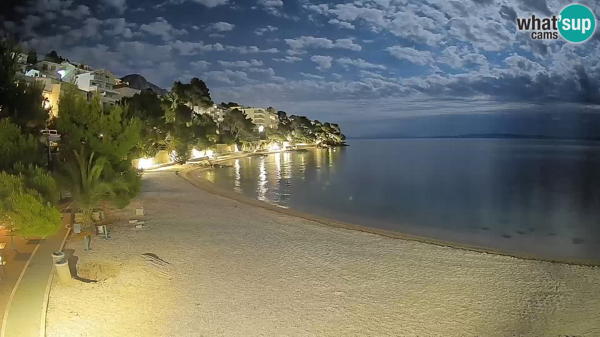 Spletna kamera Plaža Lučica Brela – Pogled v živo na Jadransko obalo