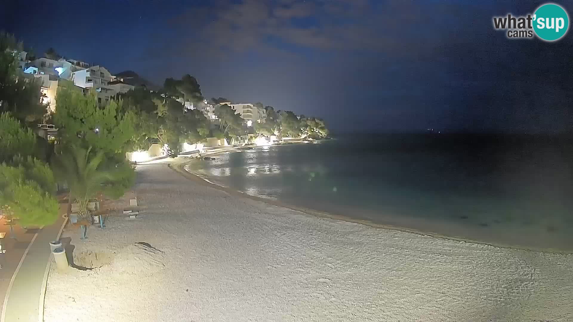 Webcam Lučica Strand Beach Brela – Liveblick von der Adriaküste